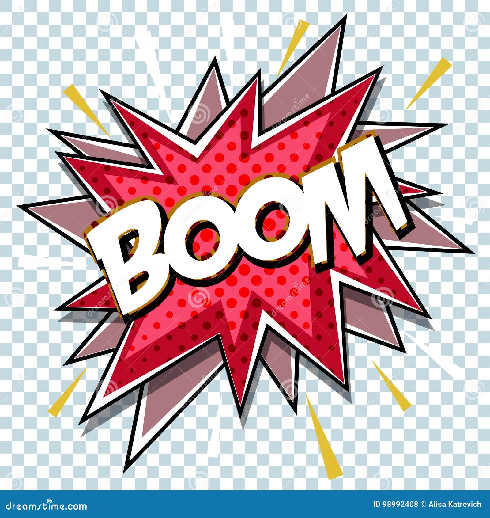 Cartoon Comic Graphic Design for Explosion Blast Dialog Box Background with Sound  BOOM. Stock Vector - Illustration of bomb, sketch: 98992408