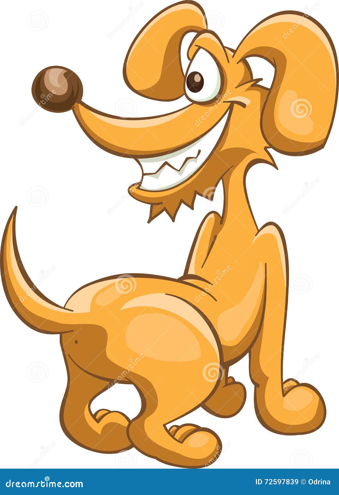 Cartoon comic orange dog stock vector. Illustration of friendship