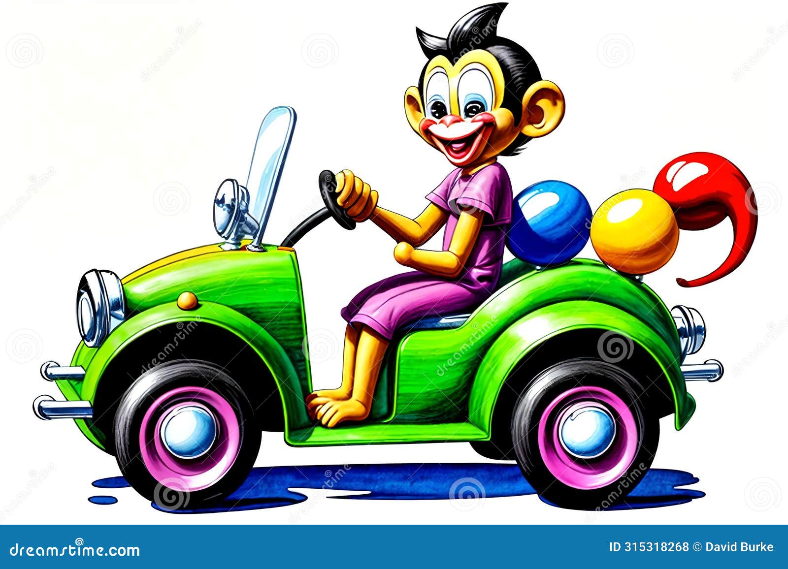 cartoon comic smile toy carnival parade bumper car fun