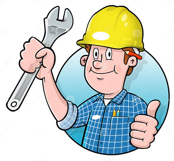Cartoon Construction Worker Logo Stock Vector - Illustration of ...