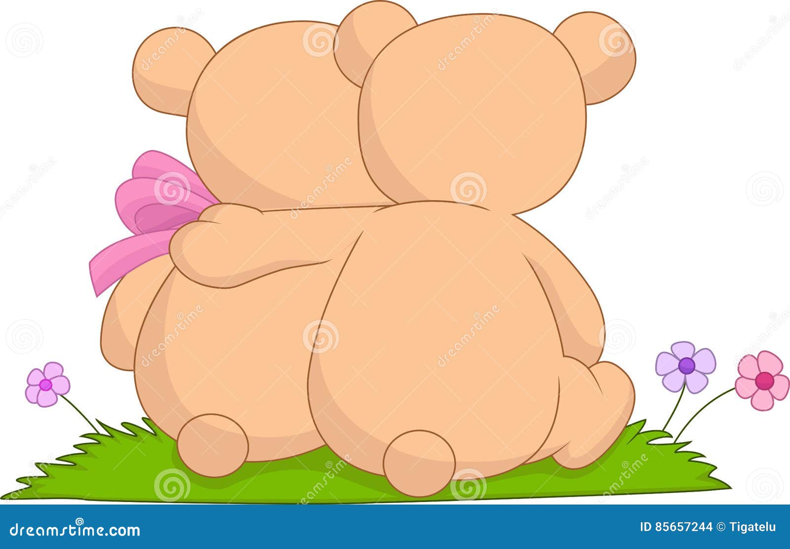 Cartoon Couple of Hugging Bears Stock Vector - Illustration of lover, male:  85657244