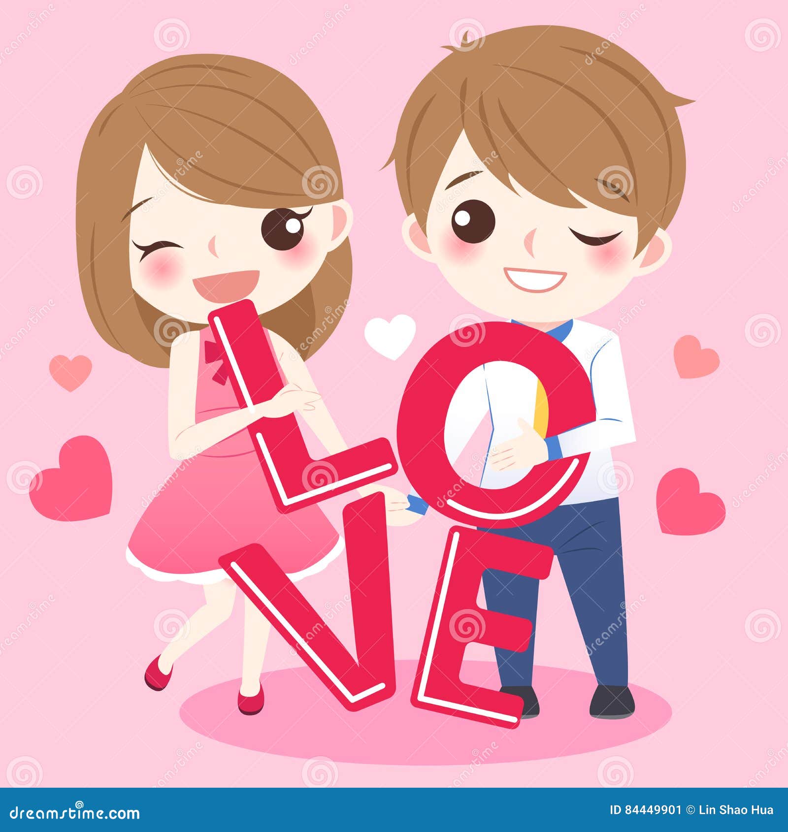 Cartoon Couple Take Love World Stock Vector - Illustration of couple,  heart: 84449901
