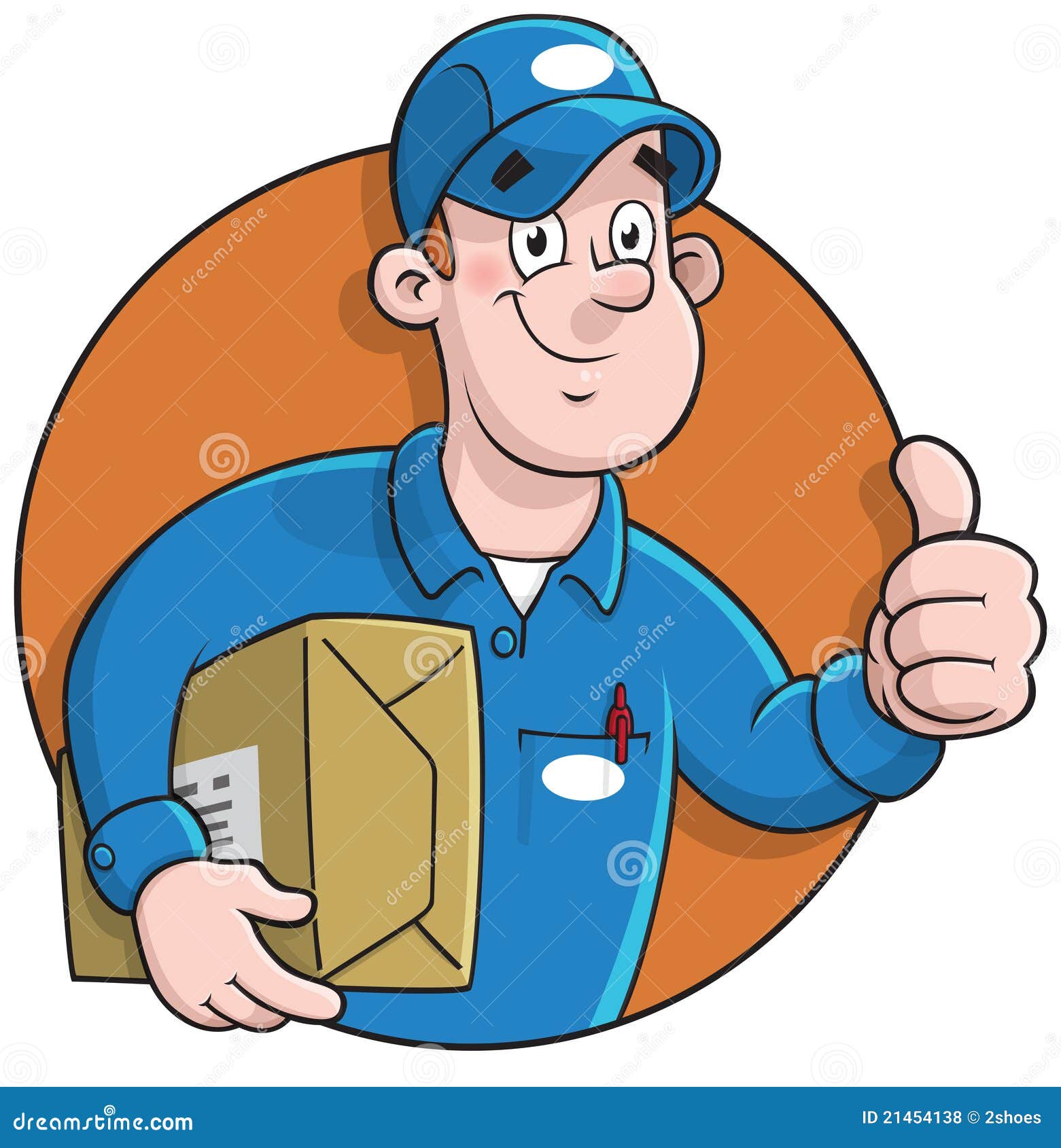 cartoon courier making a delivery