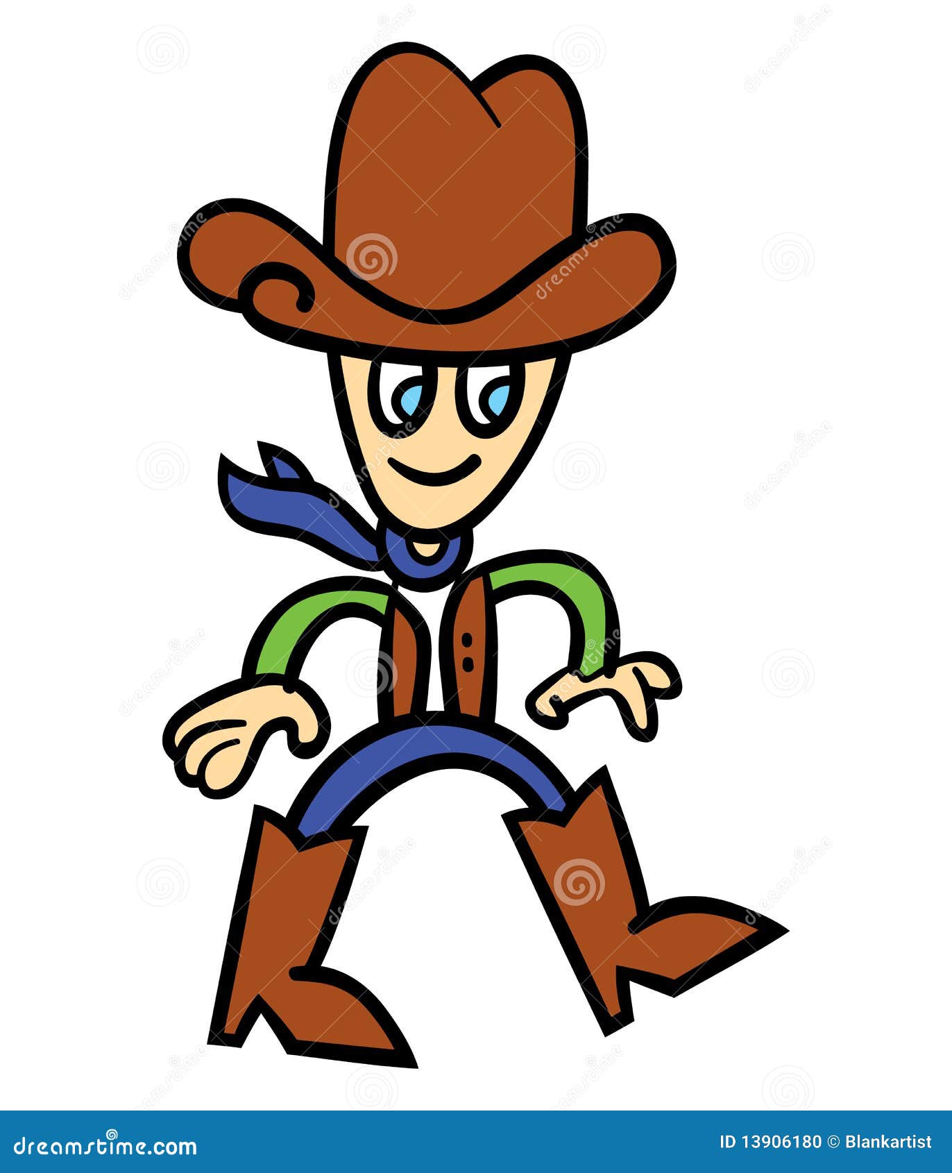 Cartoon cowboy stock vector. Illustration of person, scarf - 13906180