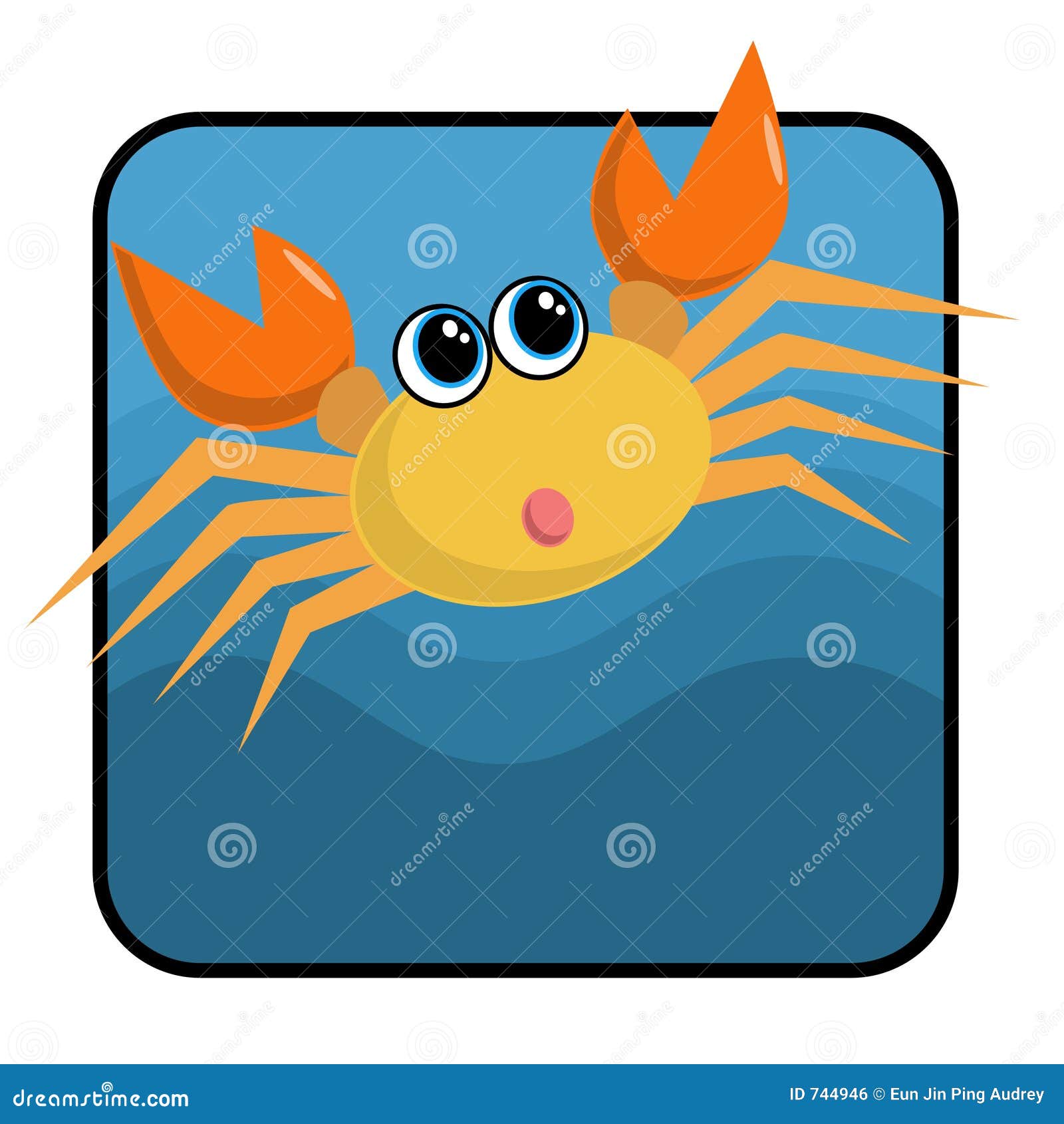 Cartoon Crab stock vector. Illustration of claws, cartoon 744946