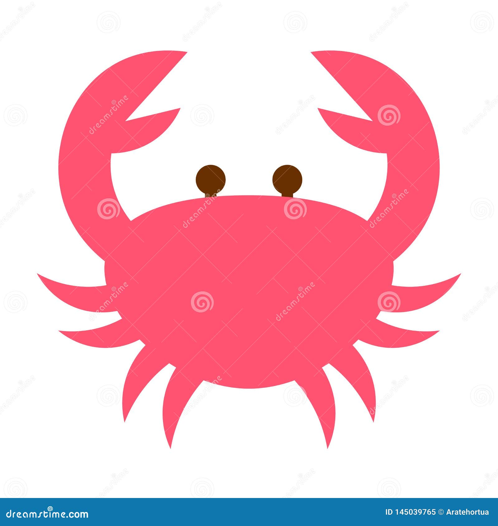 Cartoon Crab Icon Isolated on White Background Stock Vector