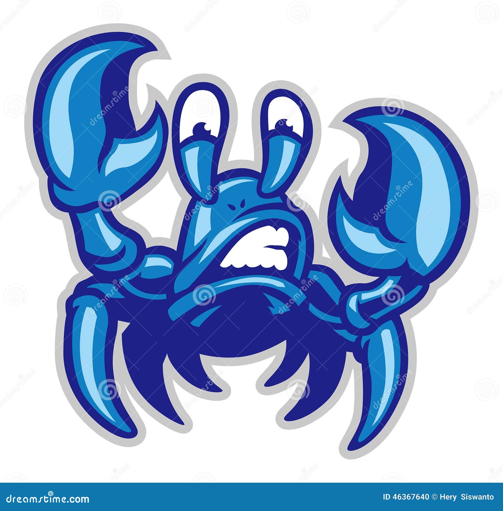 Crab Mascot. Esport Logo Design Vector Illustration