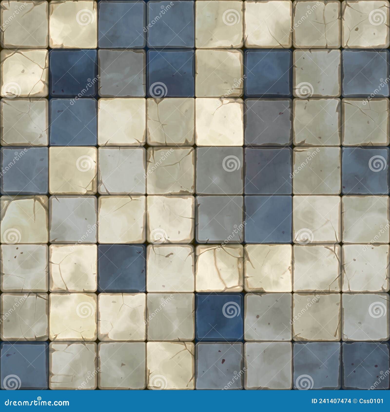 Cartoon Cracked Floor Tiles. Ground Wall Tiles Background, Ancient Old ...