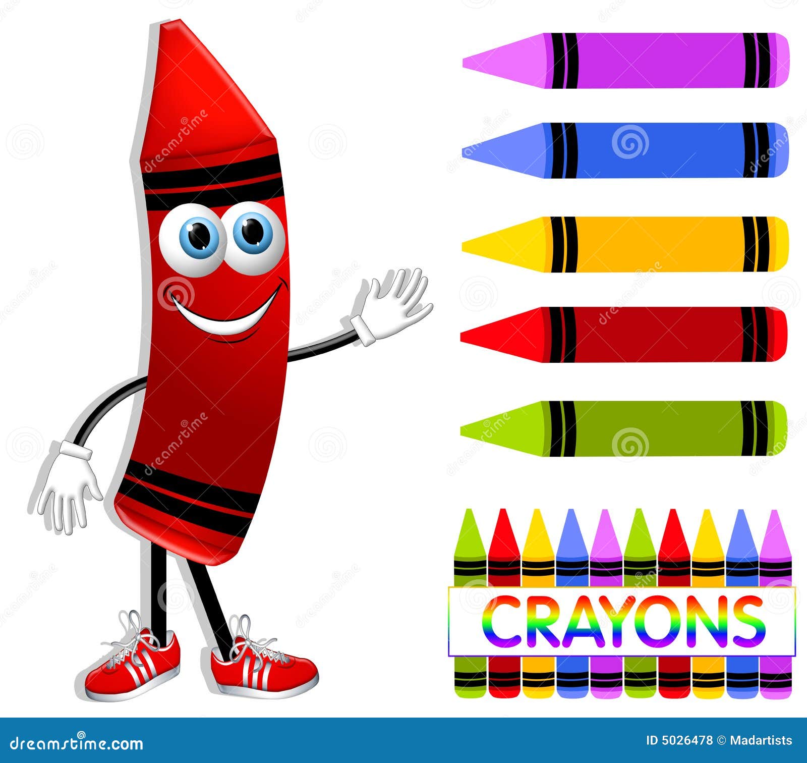 9 Red Crayons in a Square