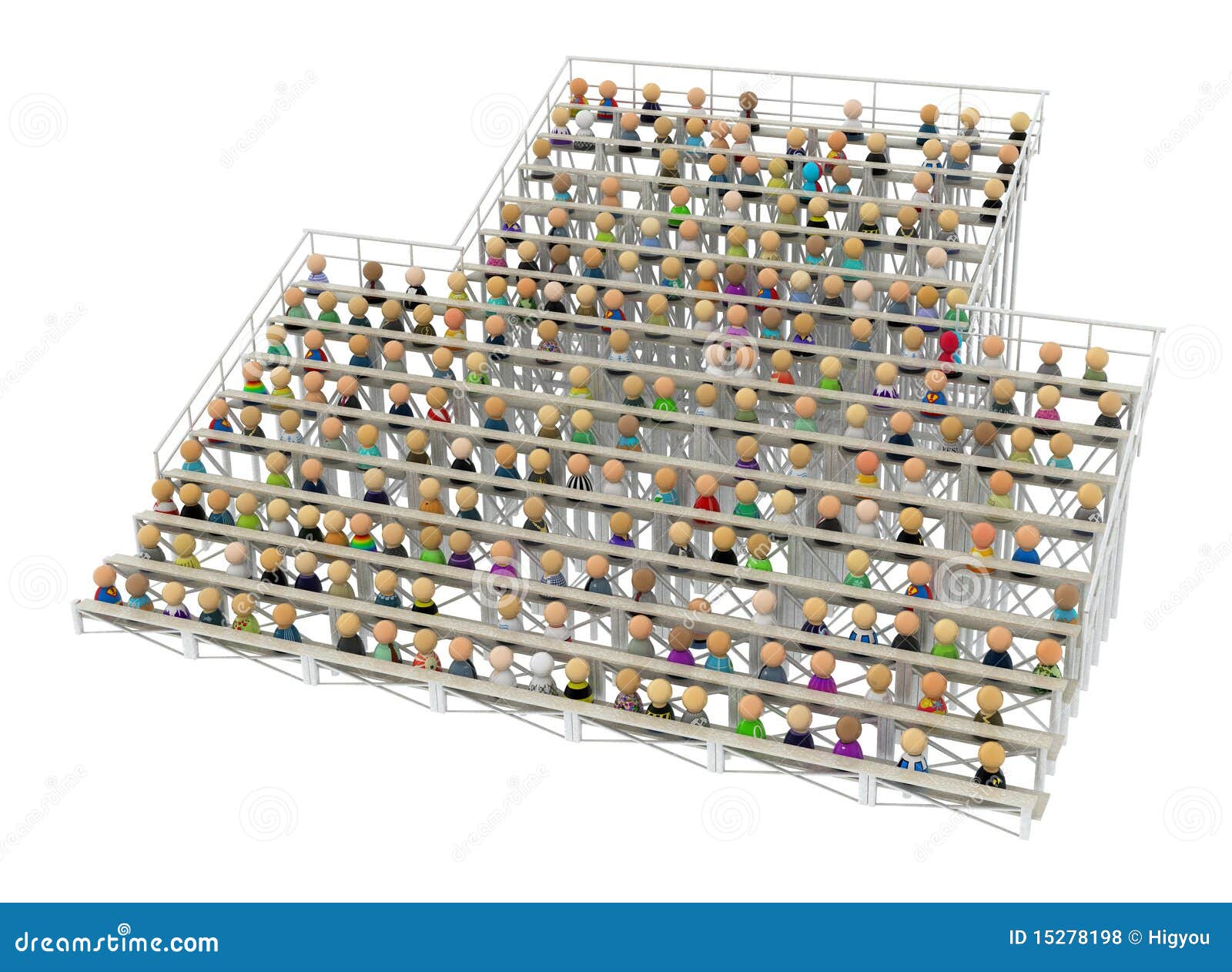 Cartoon Crowd, Bleachers stock illustration. Image of benches - 15278198