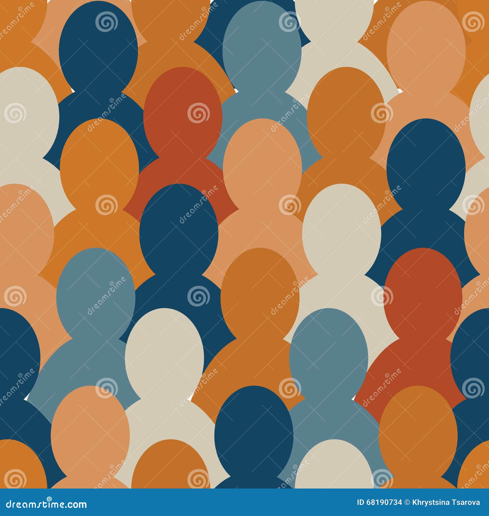 Cartoon crowd stock illustration. Illustration of orange - 68190734