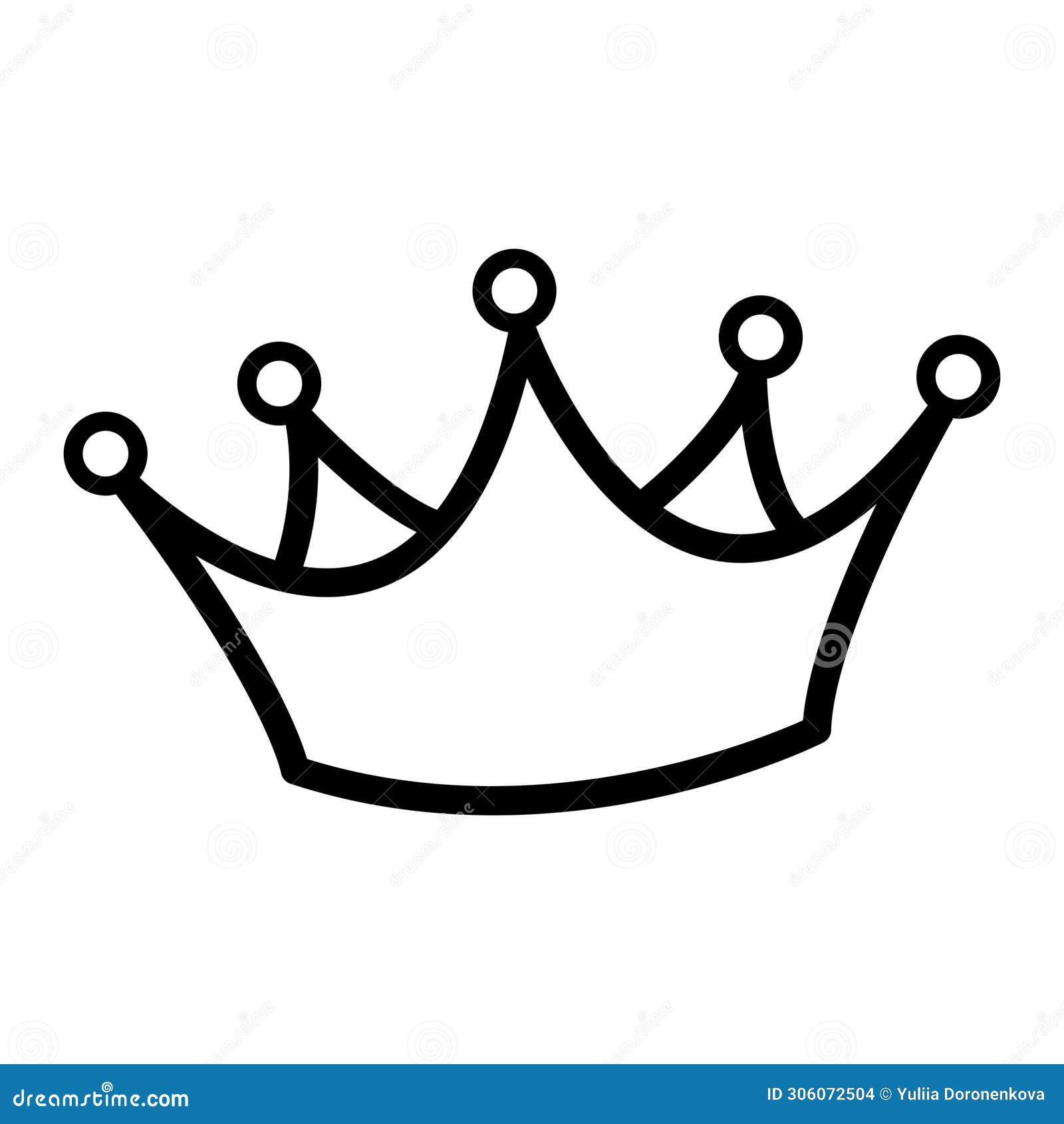 Cartoon Crown for Coloring Page. Stock Illustration - Illustration of ...