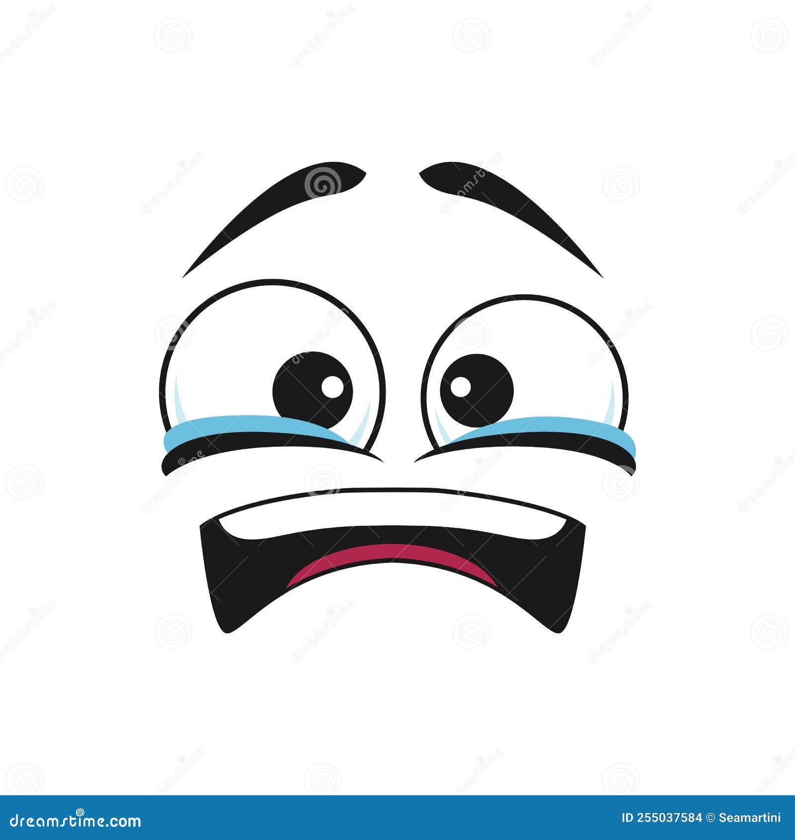 Cartoon Facial Expression Emotion Scared Sad Cry Eye (Download Now) 