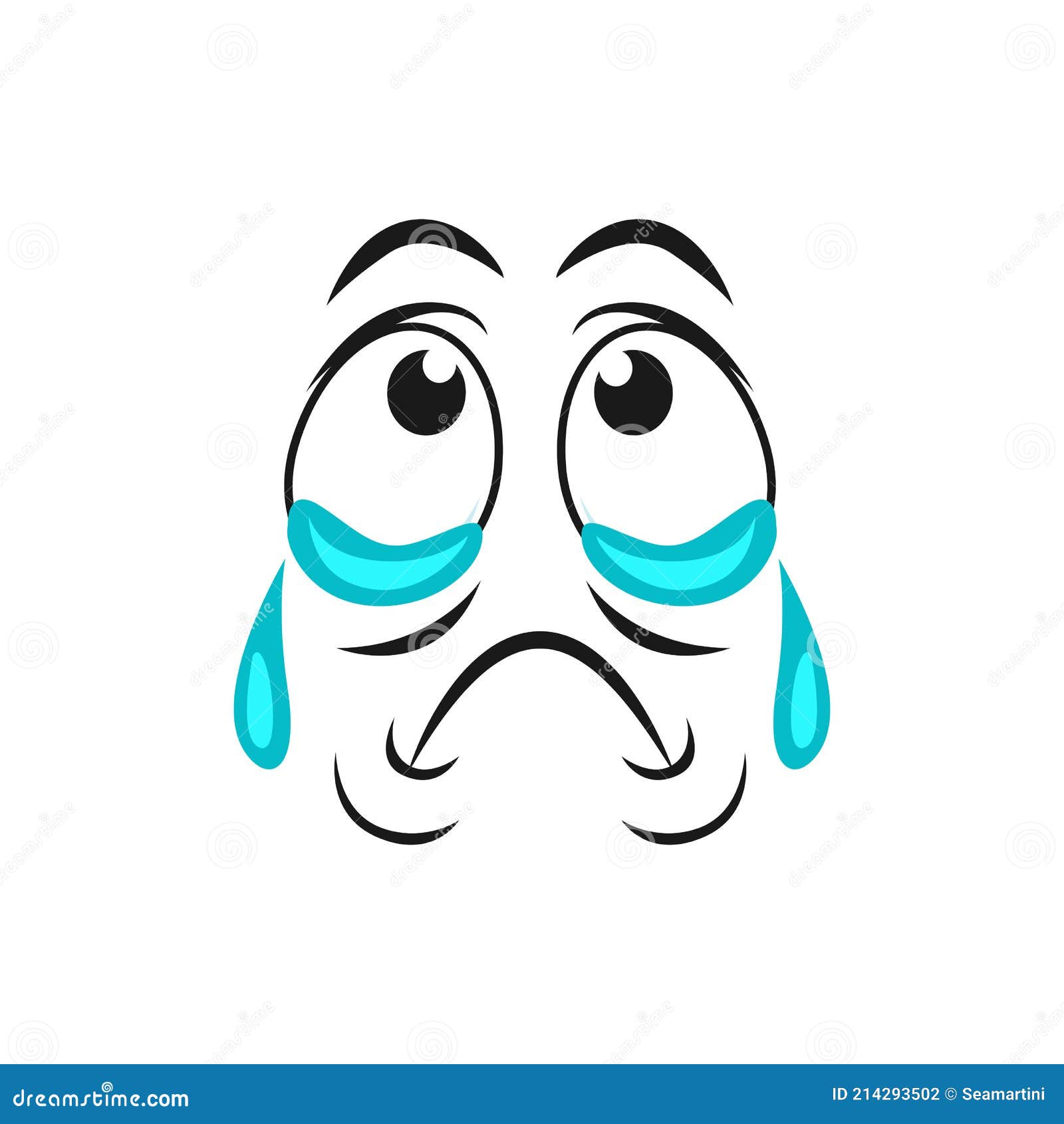 Cartoon Crying Face, Sad Emoji with Tears Dripping Stock Vector - Illustration of isolated, crying: 214293502 Cartoon Crying Face, Sad Emoji with Tears Dripping Stock Vector - Illustration of isolated, crying: 214293502