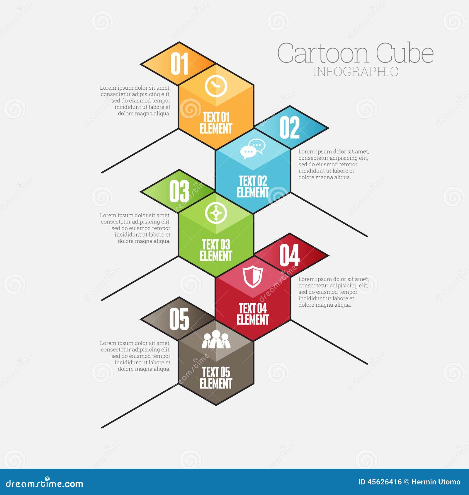 cartoon cube infographic stock vector
