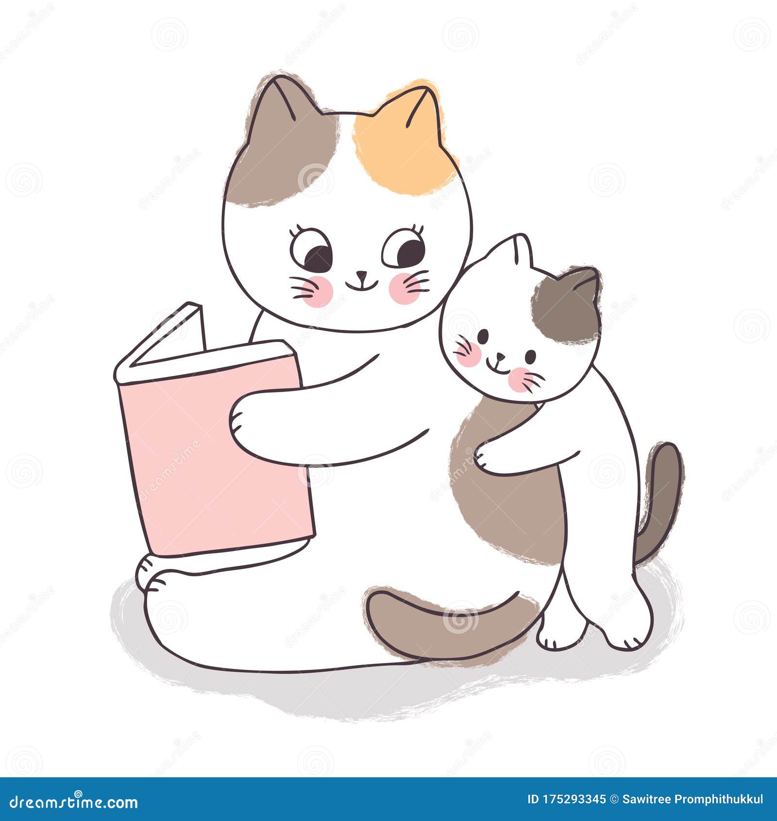 Cartoon Cute Adorable Mother and Baby Cat Reading Book Vector. Stock Illustration - Illustration of lovely, animal: 175293345 Cartoon Cute Adorable Mother and Baby Cat Reading Book Vector. Stock Illustration - Illustration of lovely, animal: 175293345