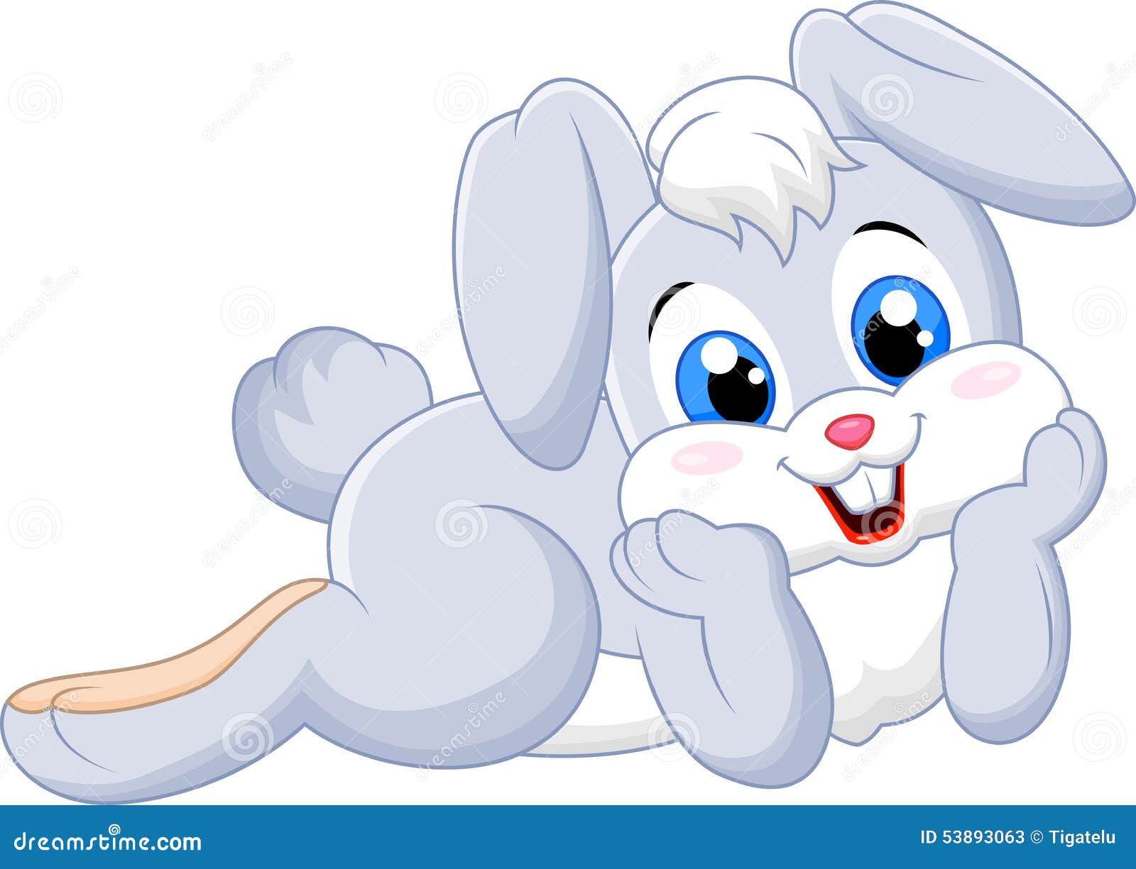 Cartoon cute bunny stock vector. Illustration of funny - 53893063