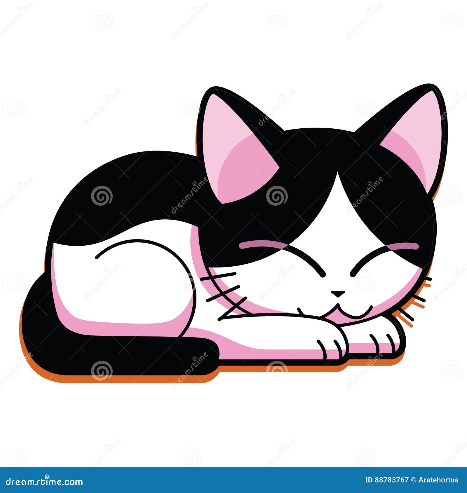 Cute Cat Sleeping On Laptop With Coffee Cup Cartoon Vector Icon  Illustration (2) - Sleep - Sticker