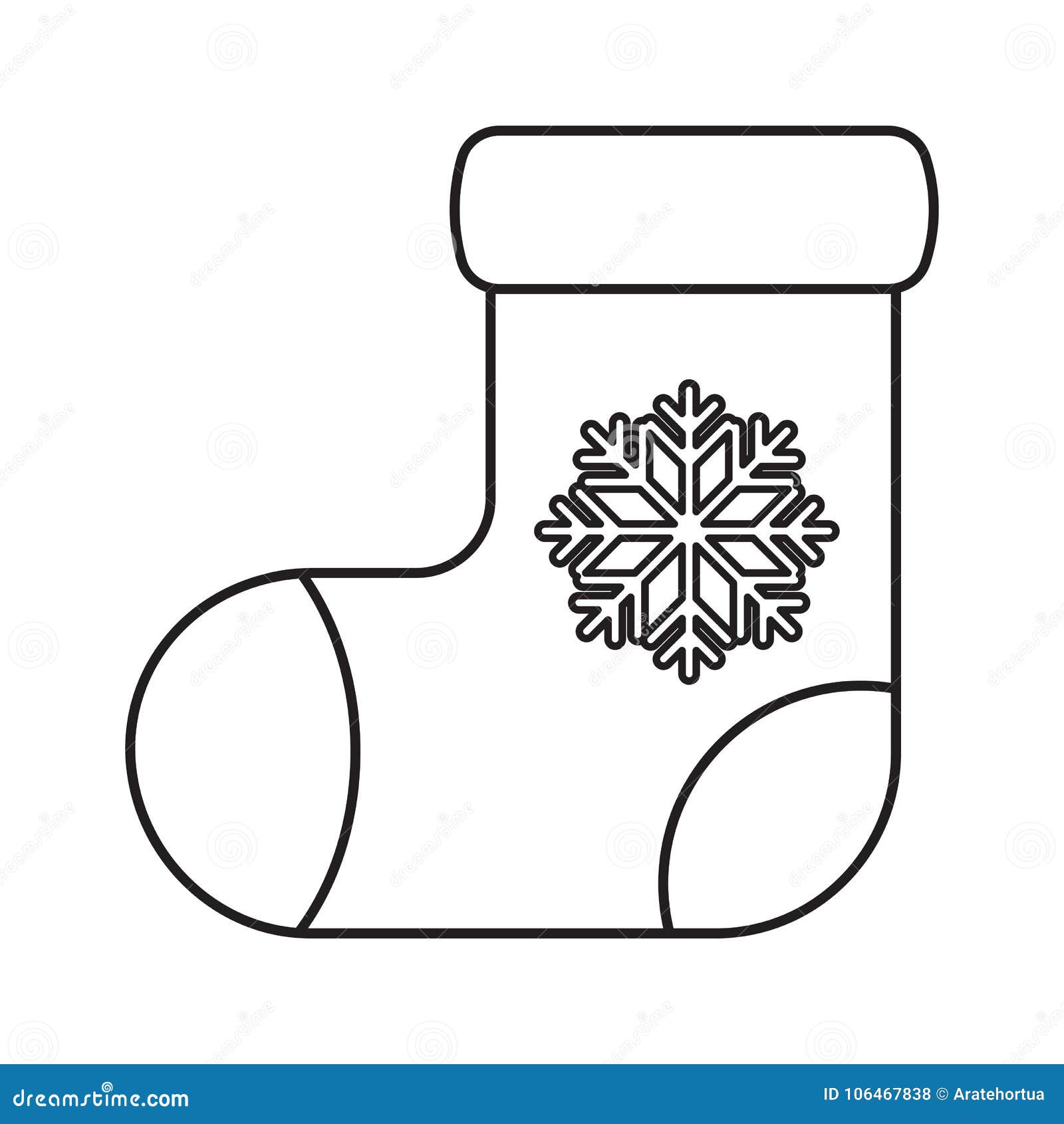 Cartoon Cute Christmas Sock Isolated Stock Illustration - Illustration ...