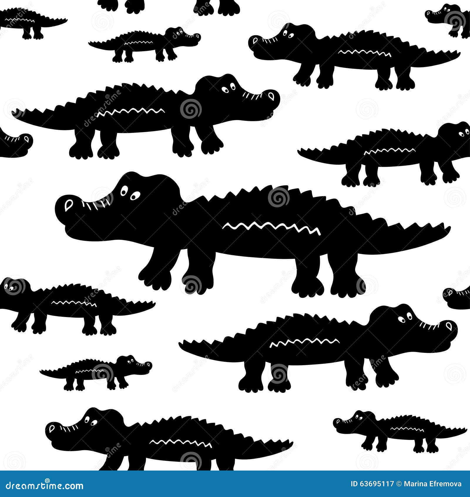 Cute Crocodiles In Different Poses Set, Funny Alligator Predator Animal