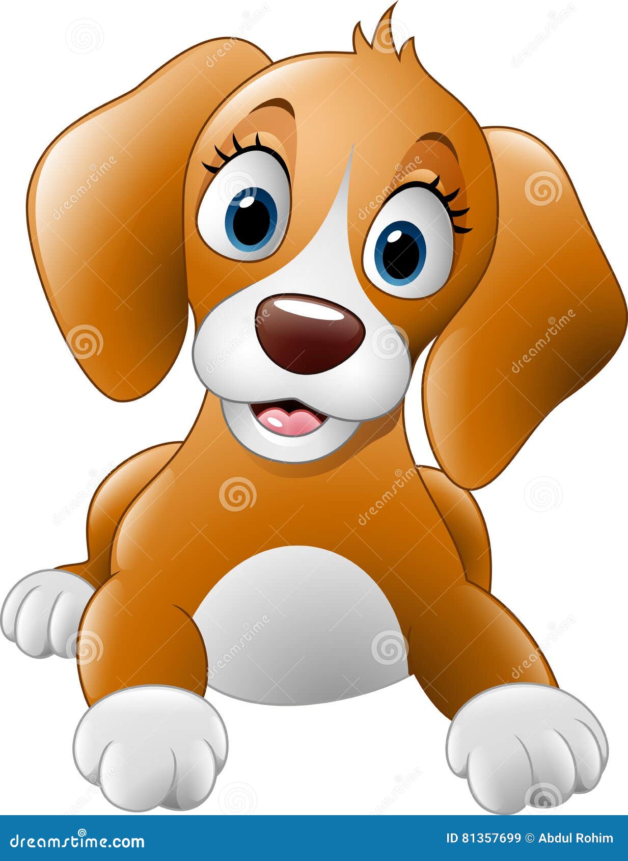 Cartoon cute dog stock vector. Illustration of mouth 81357699