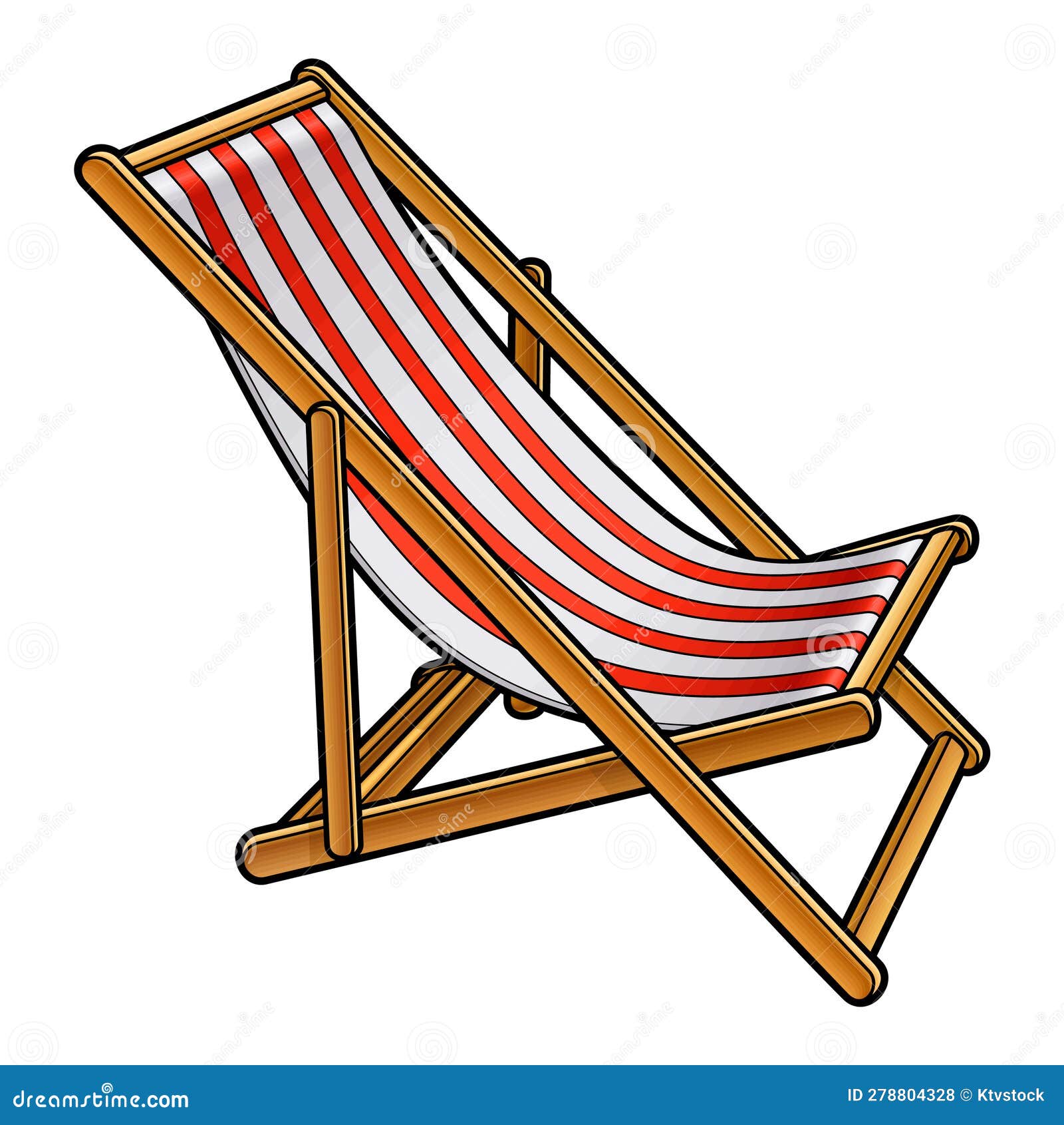 Cartoon Cute Doodle Deck Chair. Stock Illustration - Illustration of ...