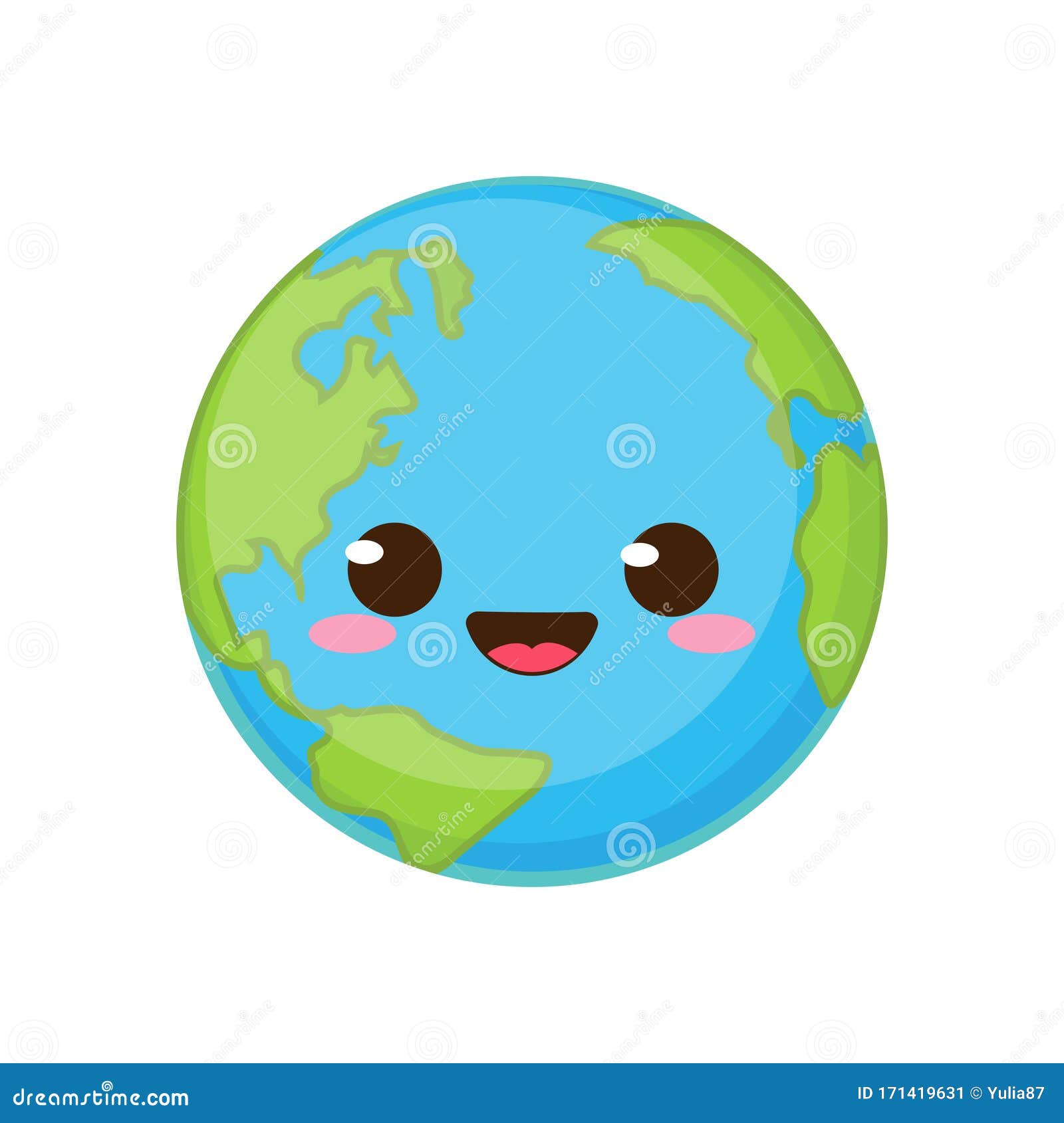 World planet earth kawaii character Royalty Free Vector