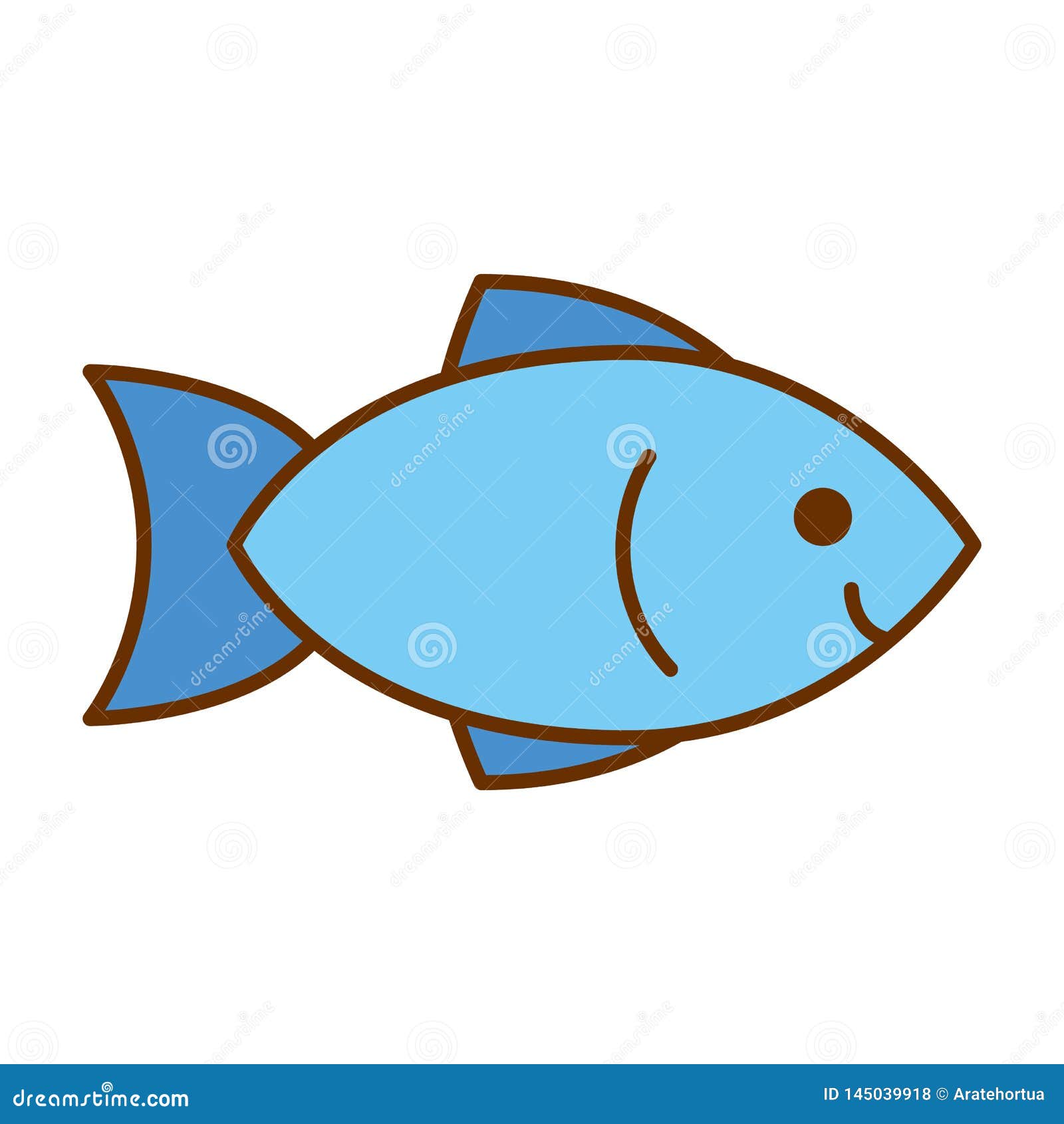 Cartoon Cute Fish Icon Isolated on White Background Stock Vector -  Illustration of meal, manga: 145039918
