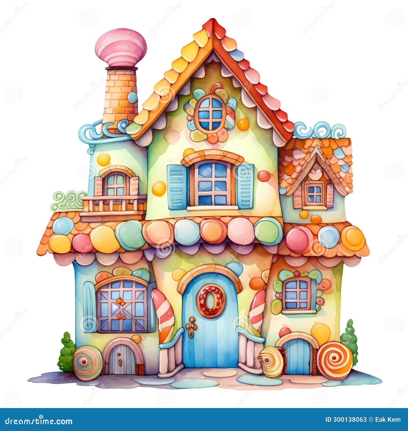 Cute Gingerbread House Watercolor Clipart Illustration AI Generative ...