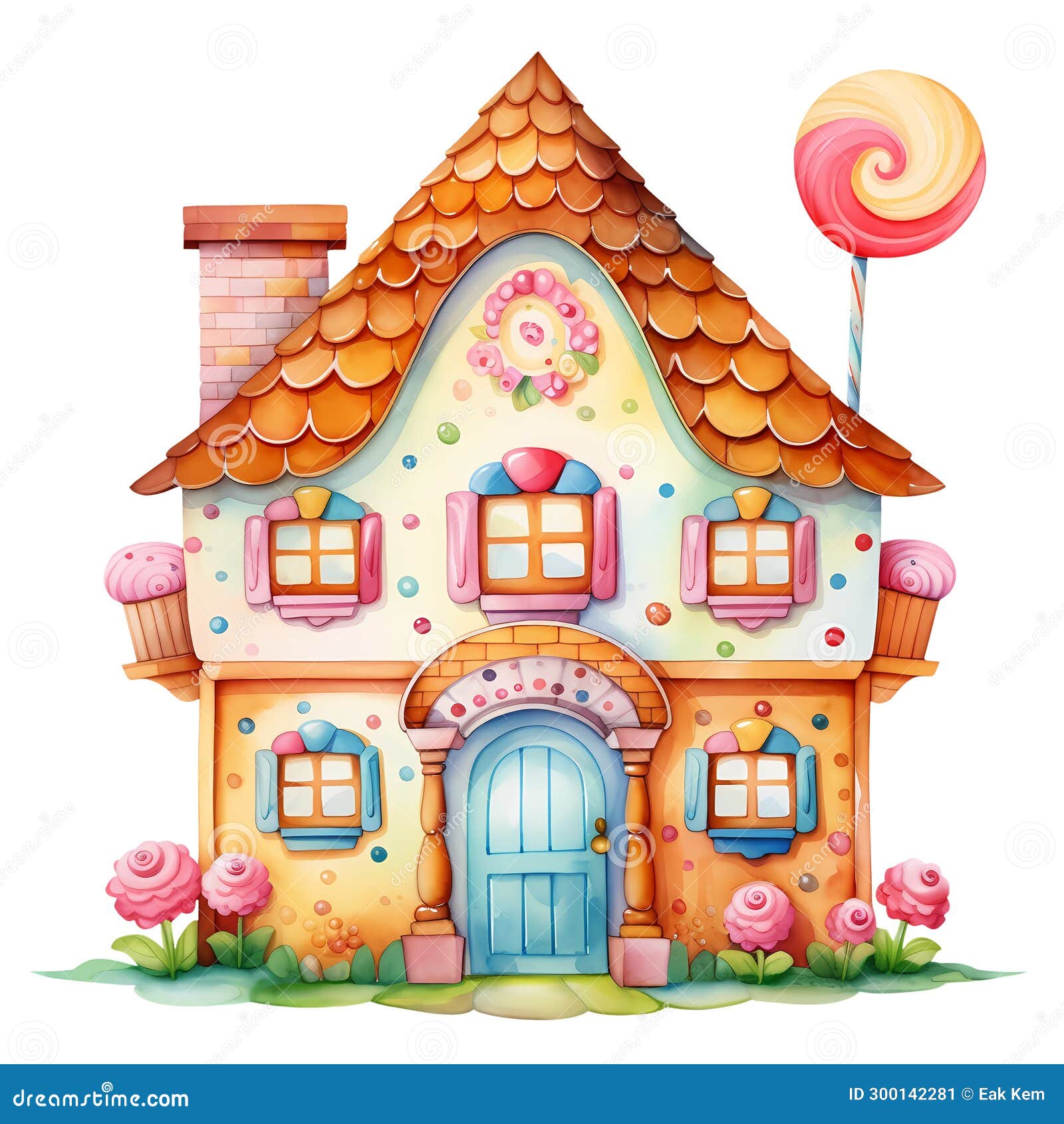 Cute Gingerbread House Watercolor Clipart Illustration AI Generative ...
