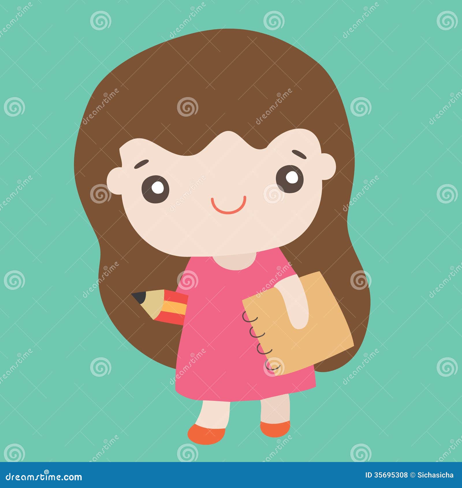 Cartoon cute girl smiling stock vector. Illustration of girl - 35695308 Cartoon cute girl smiling stock vector. Illustration of girl - 35695308
