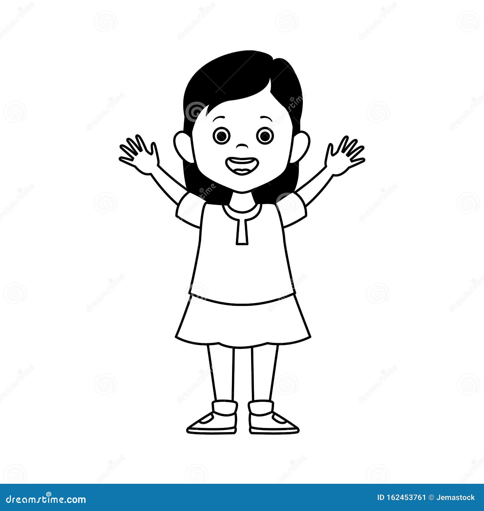 Cartoon Cute Girl Wearing Skirt, Black and White Design Stock Vector - Illustration of happy, cheerful: 162453761 Cartoon Cute Girl Wearing Skirt, Black and White Design Stock Vector - Illustration of happy, cheerful: 162453761