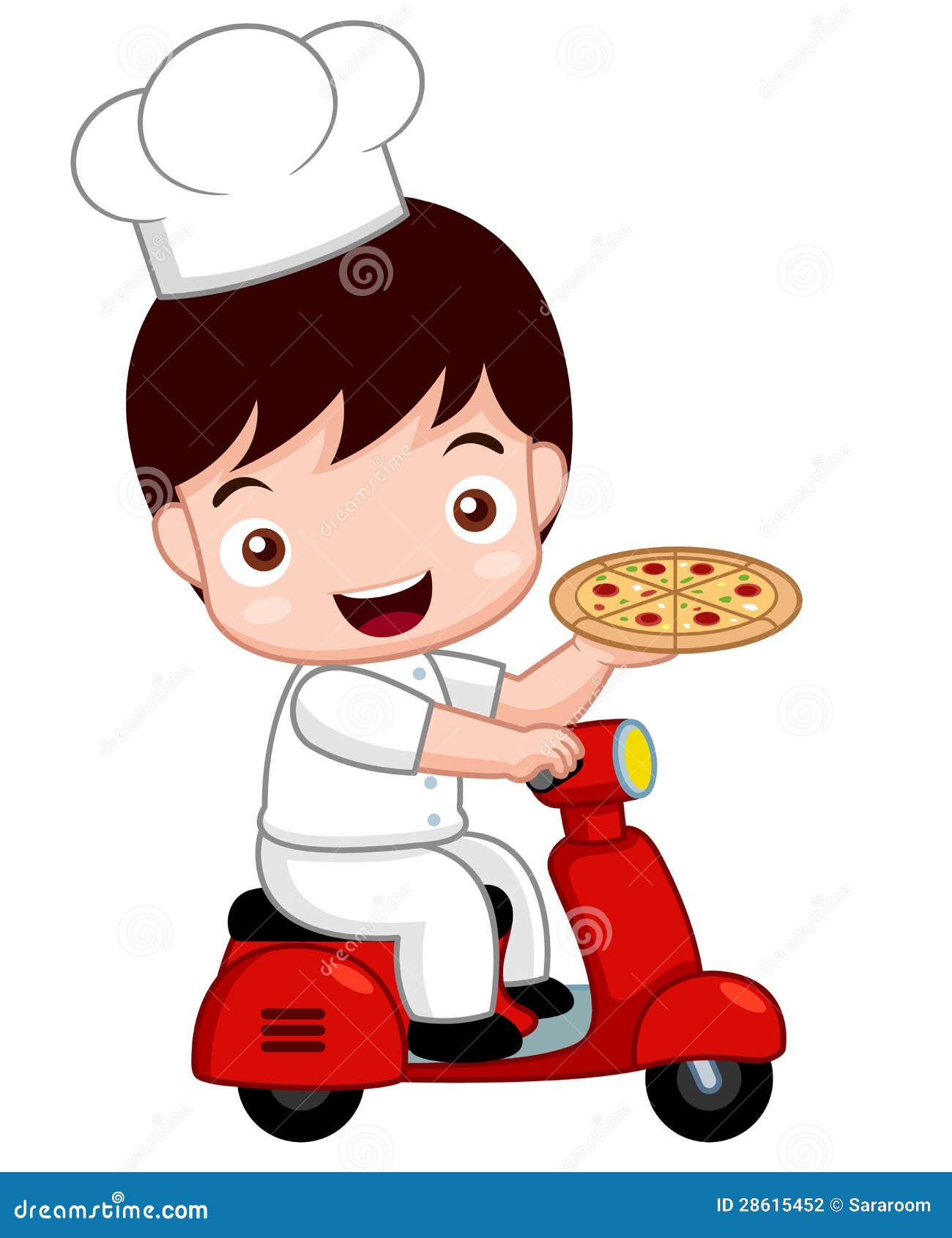 Cute happy smiling pizza friends Royalty Free Vector Image