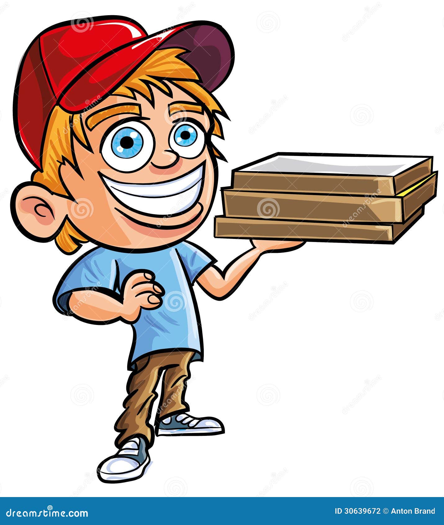 Cartoon Of Cute Pizza Delivery Boy Stock Vector Image 30639672