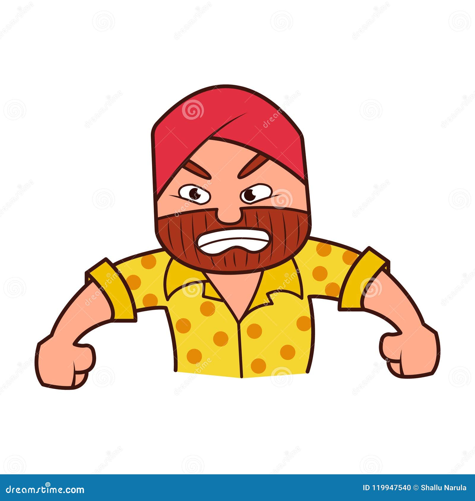 Cartoon Cute Punjabi Sardar Illustration Stock Vector - Illustration of  people, expression: 119947540
