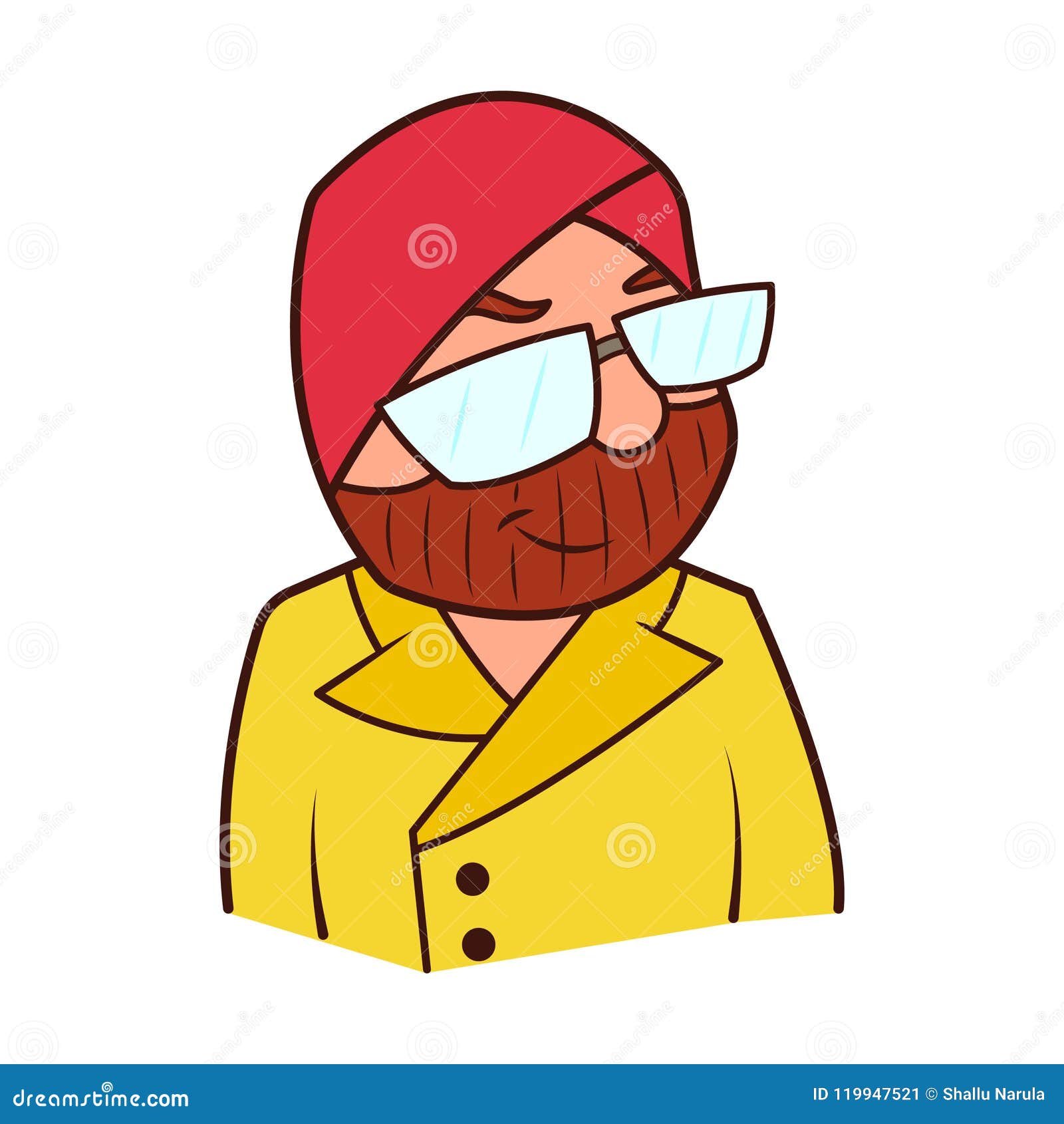 Cartoon Cute Punjabi Sardar Illustration Stock Vector - Illustration of  shirt, background: 119947521
