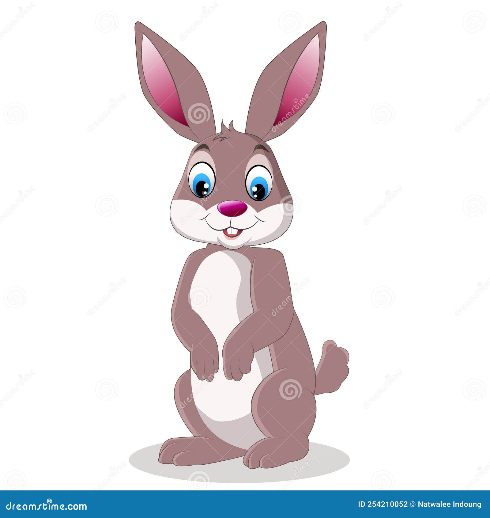 Cartoon Cute Rabbit Posing . Vector Stock Illustration - Illustration ...