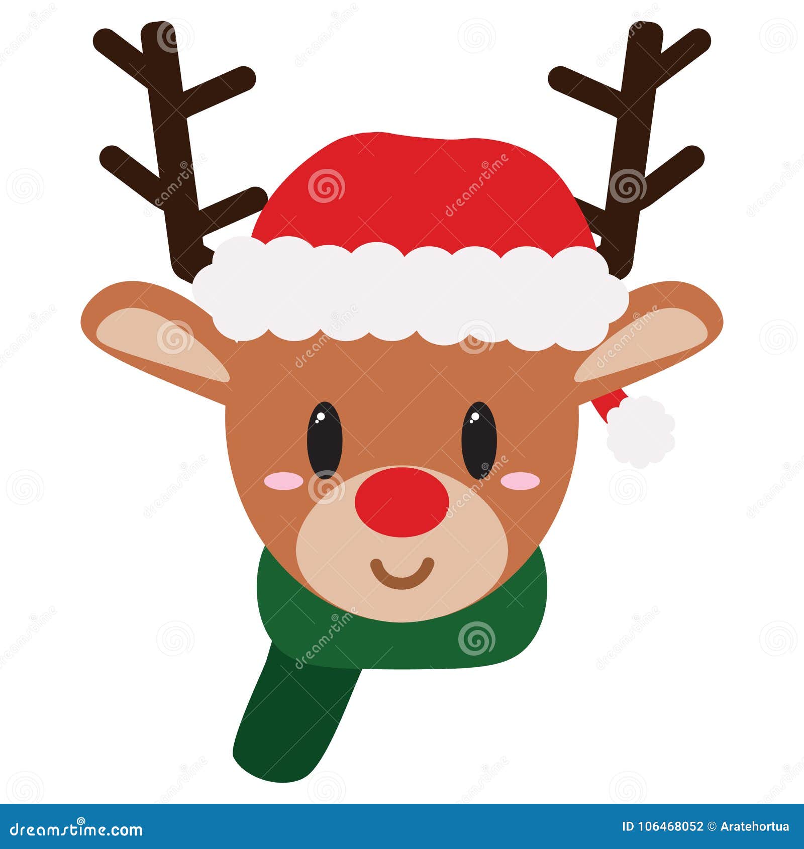 Cartoon Cute Reindeer Isolated Stock Illustration - Illustration of ...