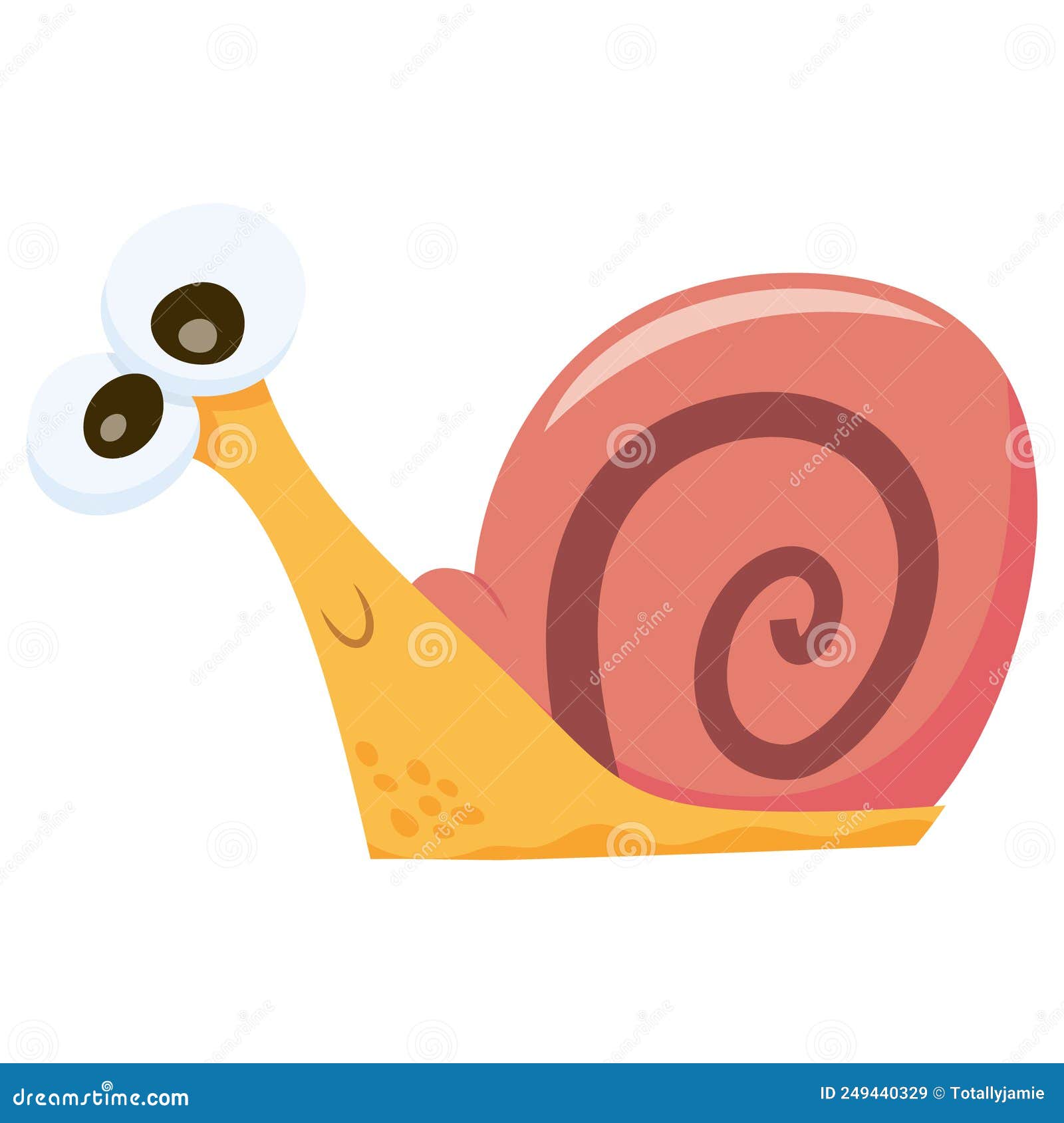 Cartoon Cute Snail stock vector. Illustration of eyes 249440329