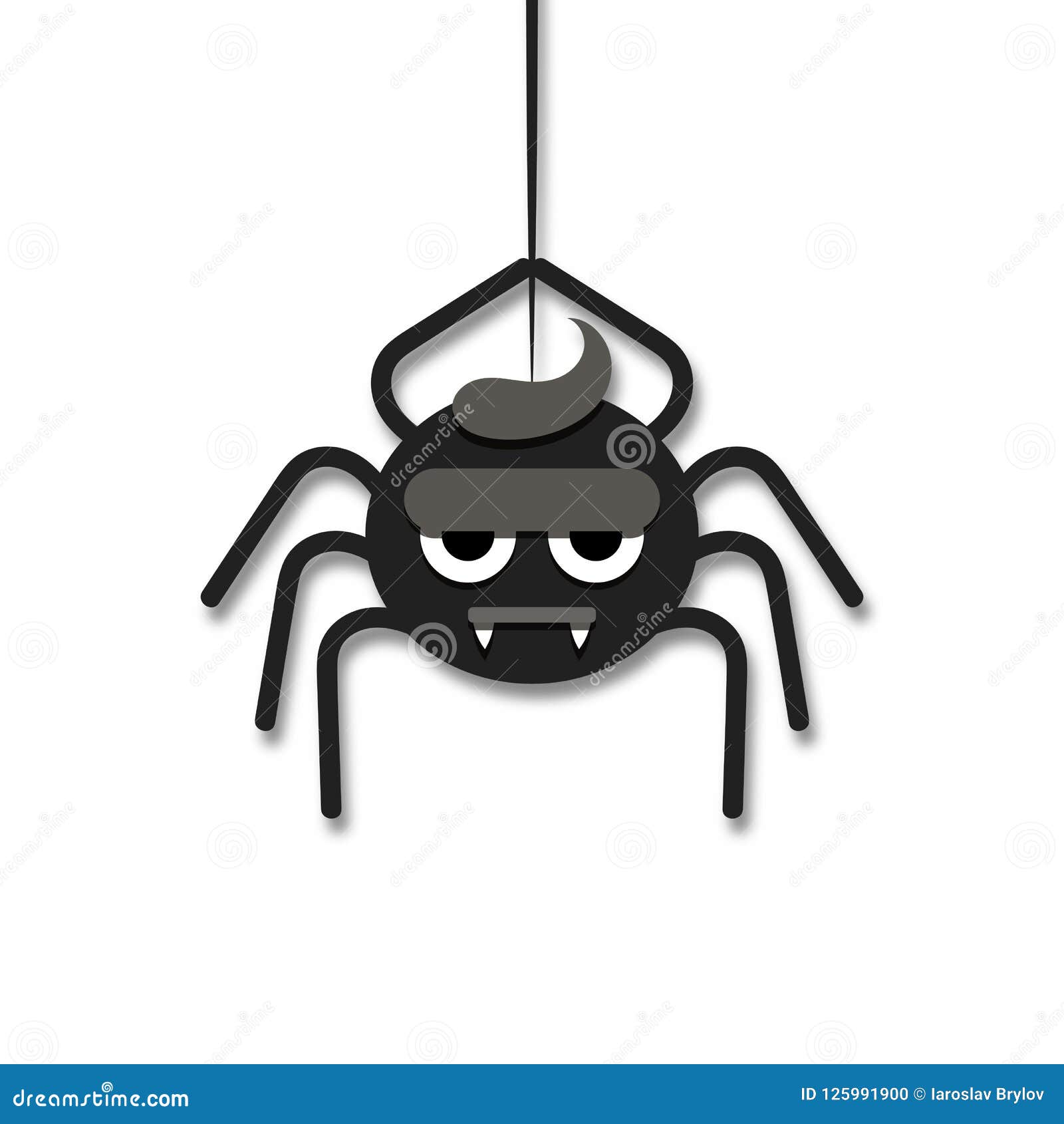 Hanging spider on web thread Royalty Free Vector Image