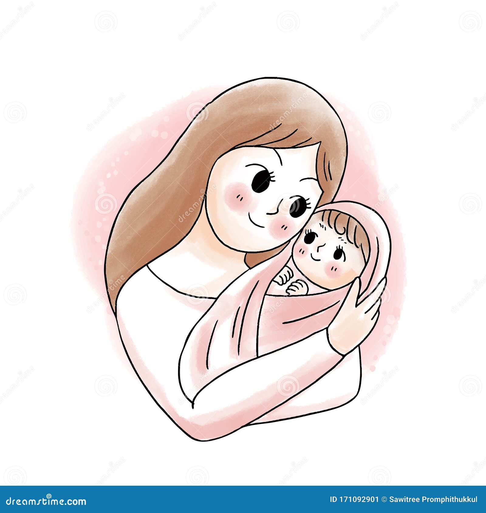 Download Mother Hugging Her Child,cute Pattern Vector Illustration ...