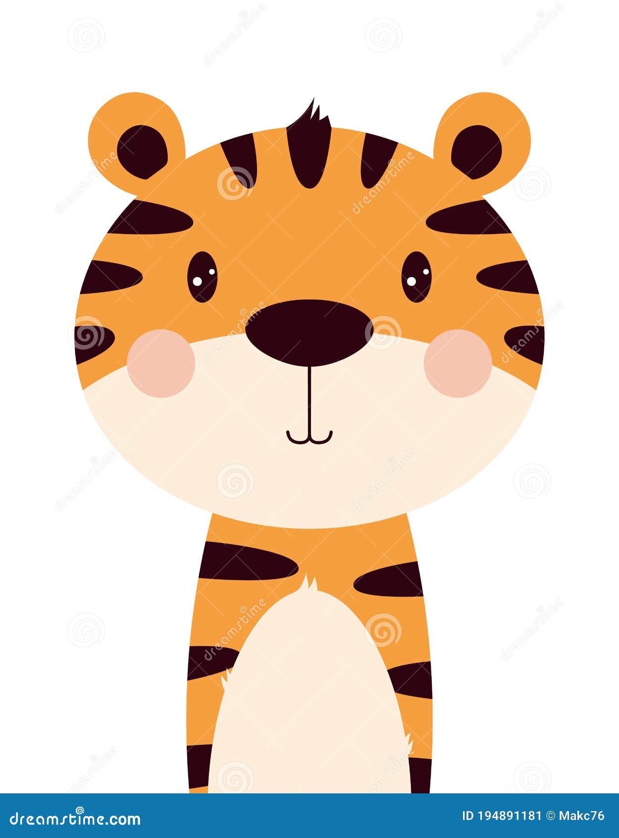 Cartoon Cute Tiger Isolated on White Background Stock Vector - Illustration of isolated, background: 194891181 Cartoon Cute Tiger Isolated on White Background Stock Vector - Illustration of isolated, background: 194891181