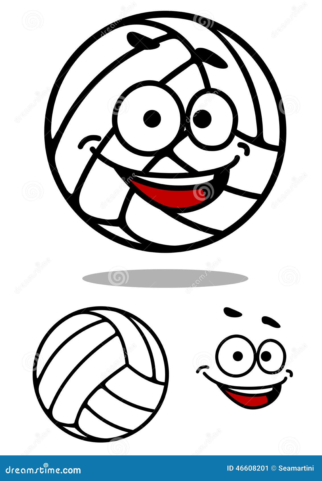 Cartoon Cute Volleyball Ball Stock Vector - Image: 46608201