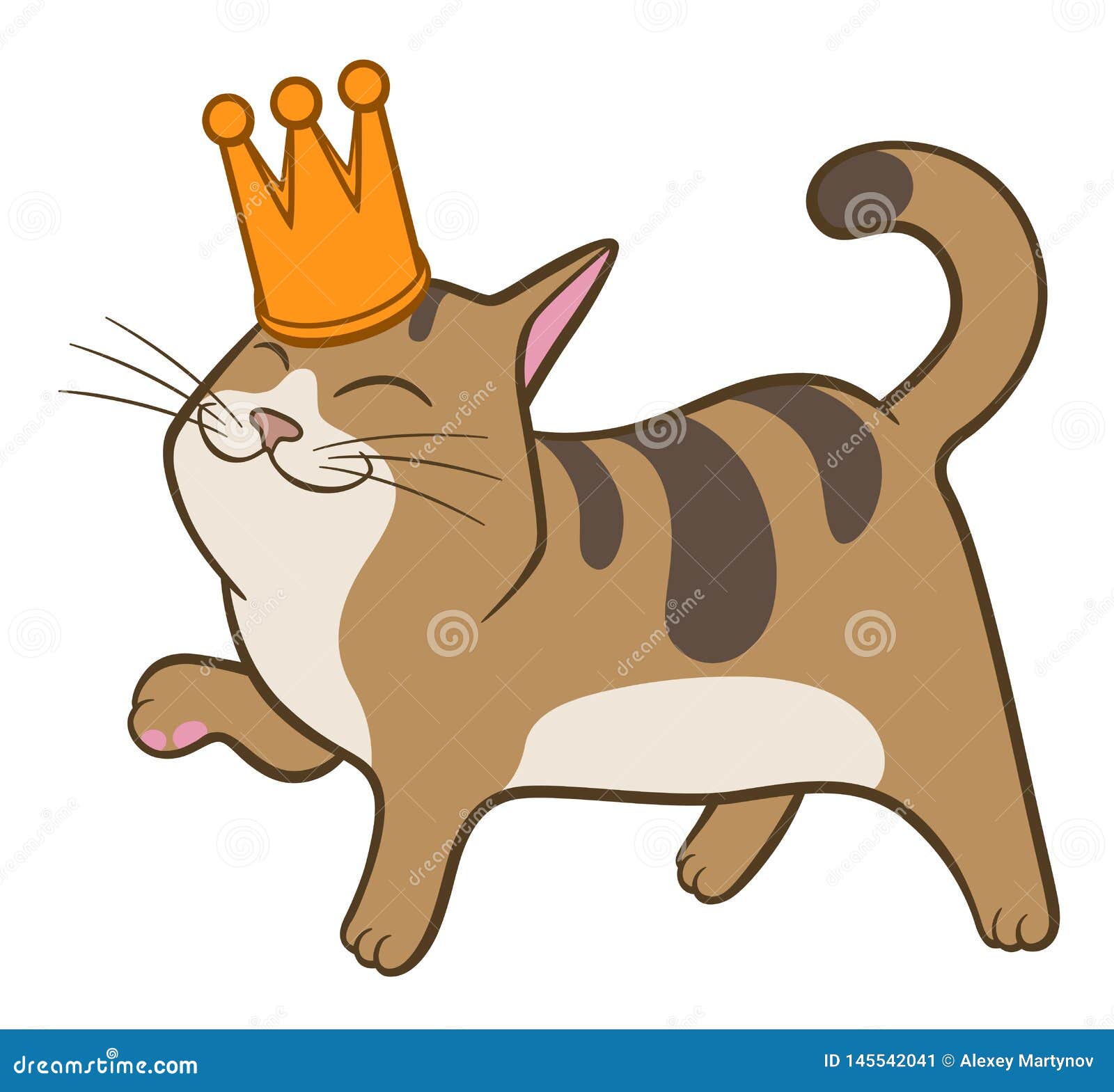 Cute cat in crown die cut sticker