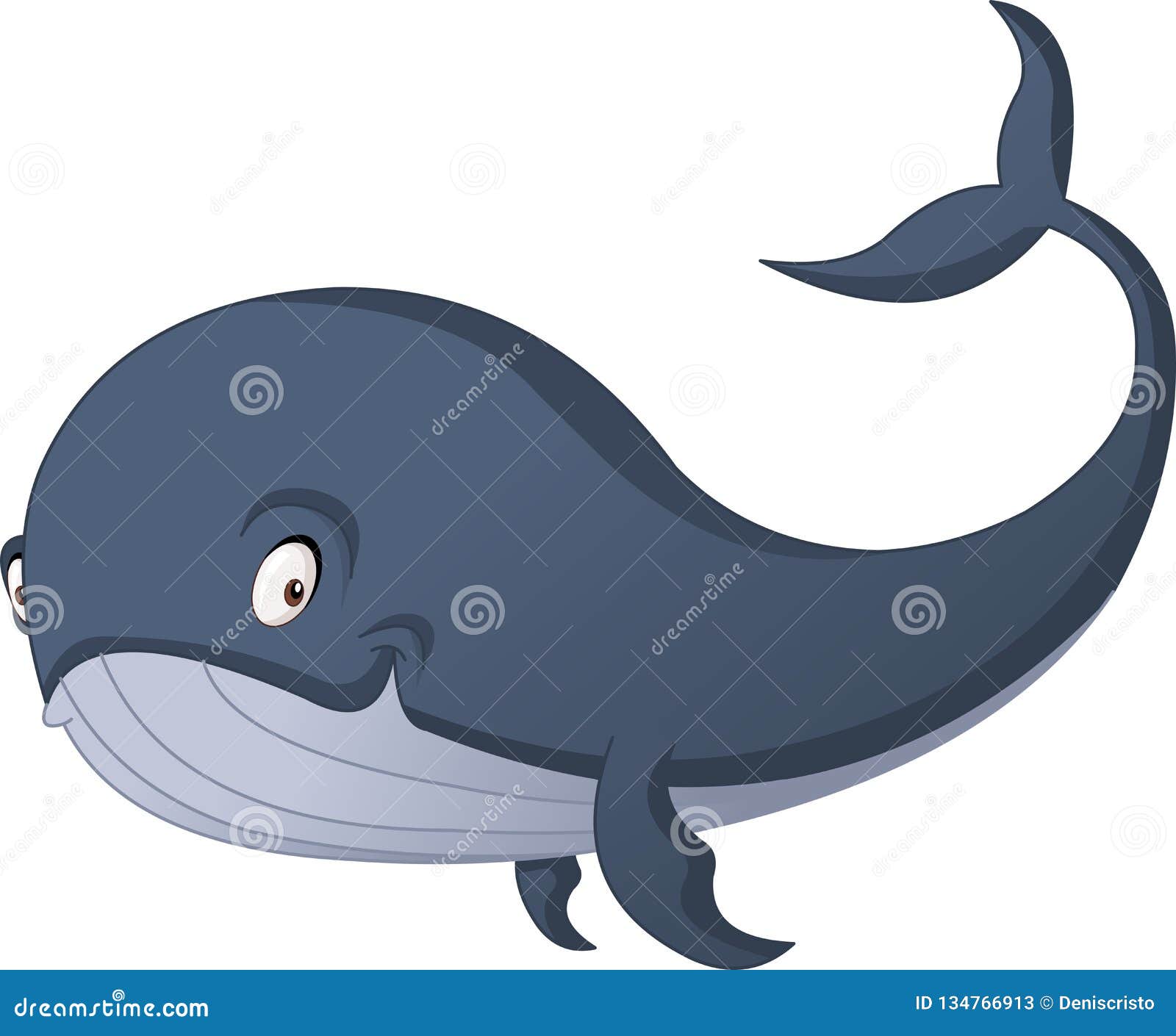 Cartoon Cute Whale. Vector Illustration of Funny Happy Animal Stock Vector  - Illustration of large, animal: 134766913