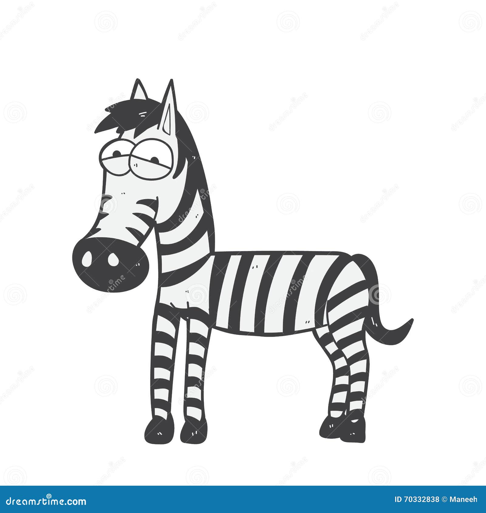 Cartoon cute zebra horse stock vector. Illustration of jungle 70332838