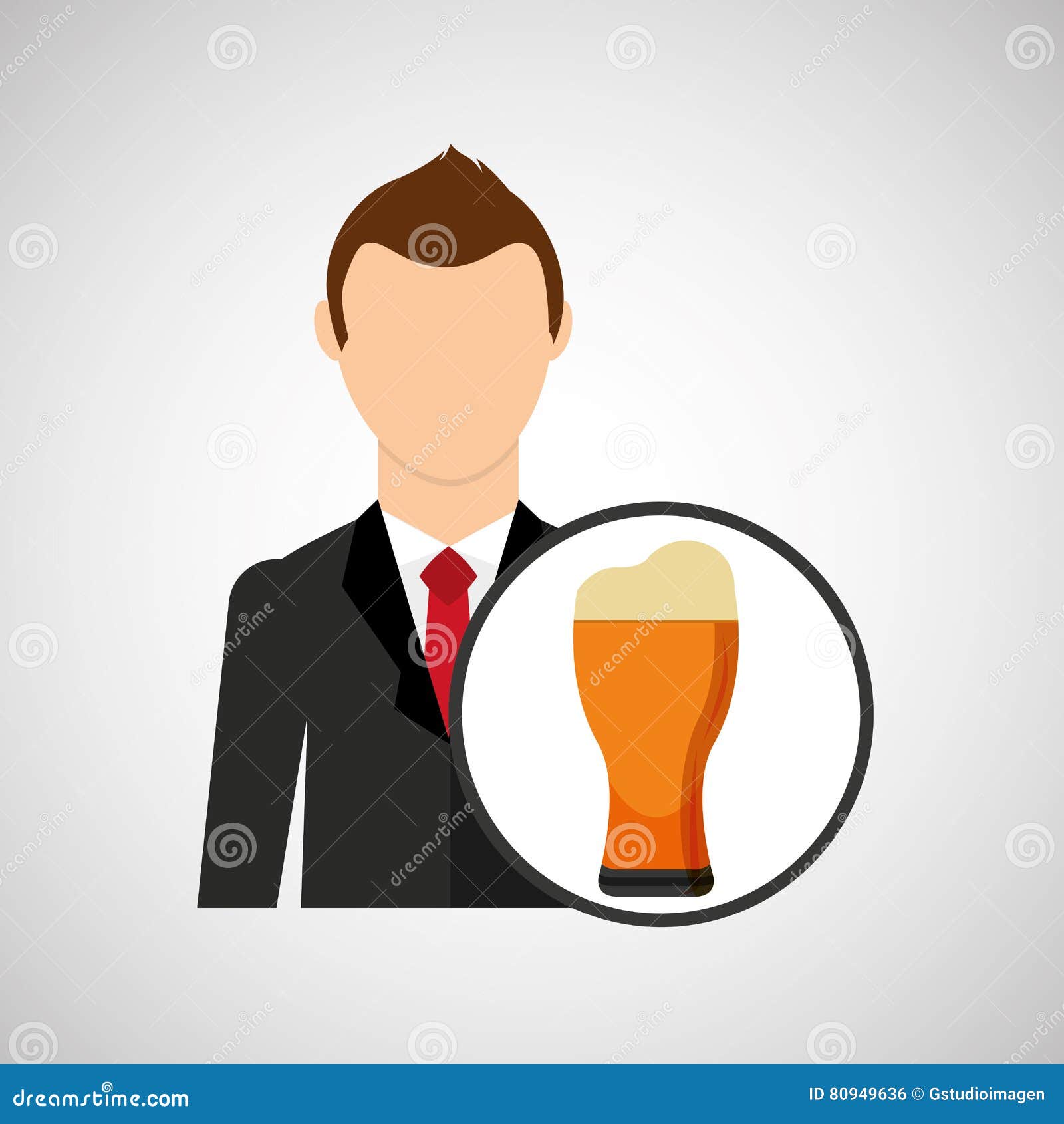 Download Cartoon Dad Father Day Beer Glass Stock Vector ...