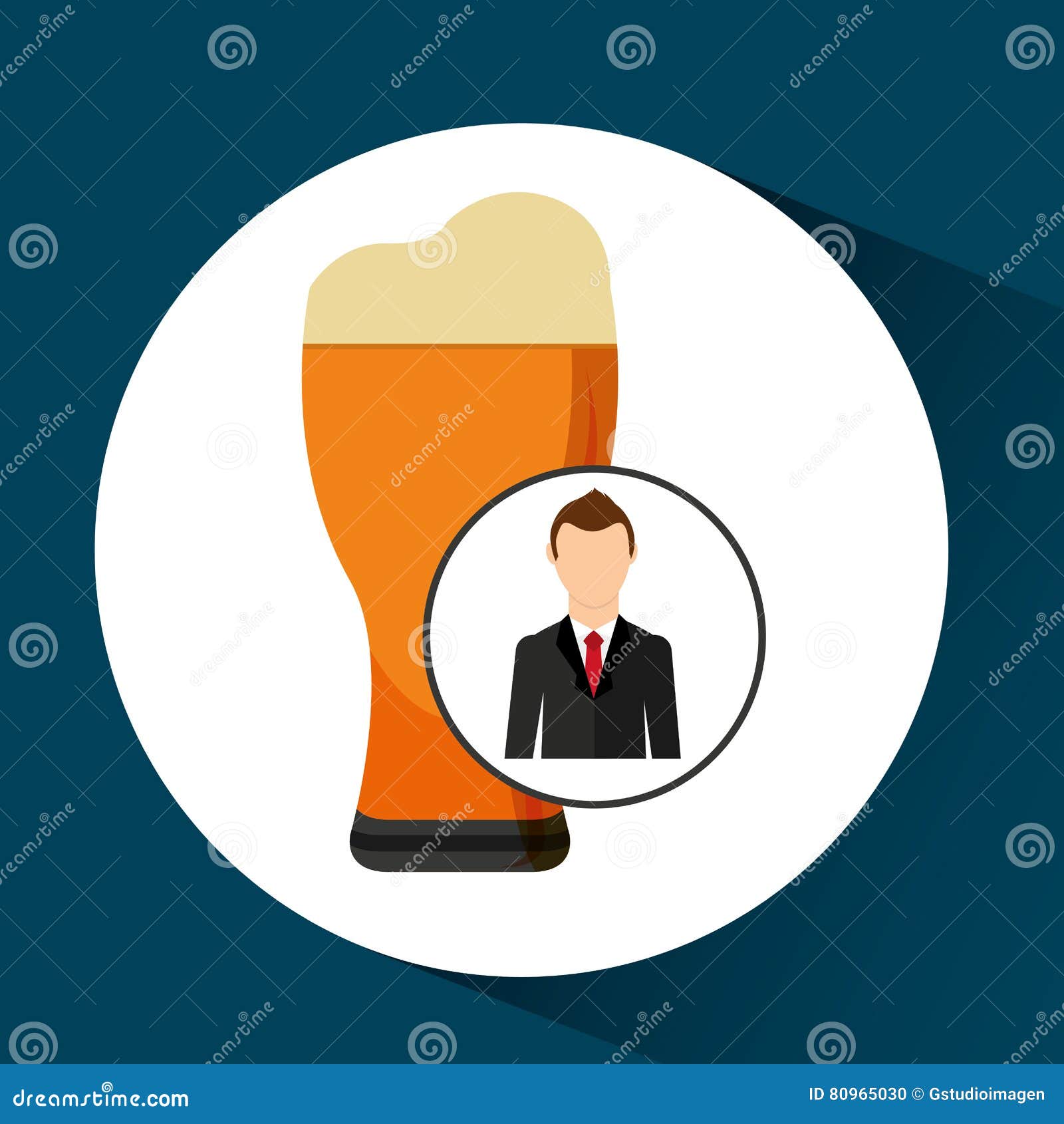 Download Cartoon Dad Father Day Beer Glass Stock Vector ...