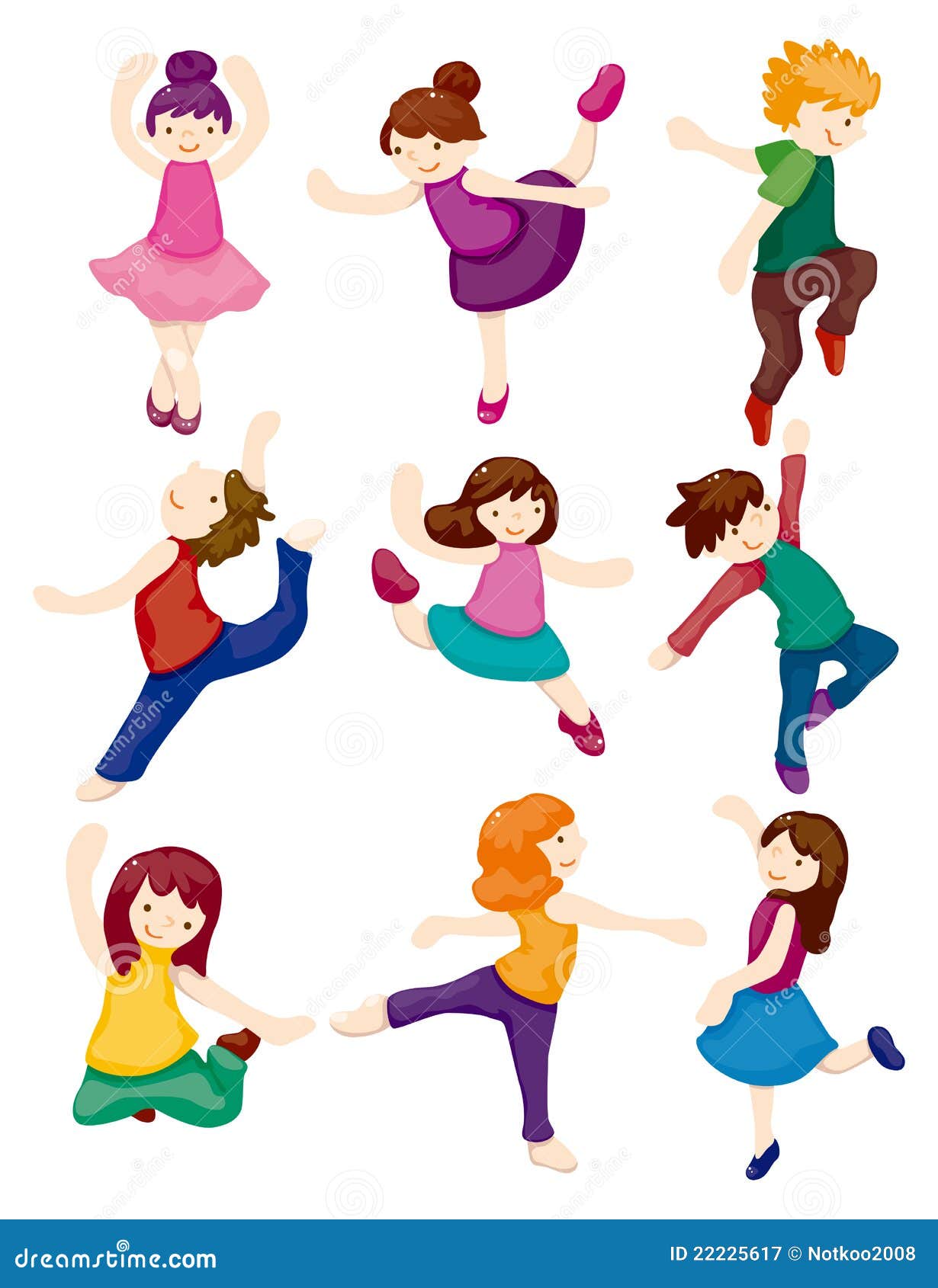 Cartoon Dancer Set Royalty Free Stock Photography - Image: 22225617