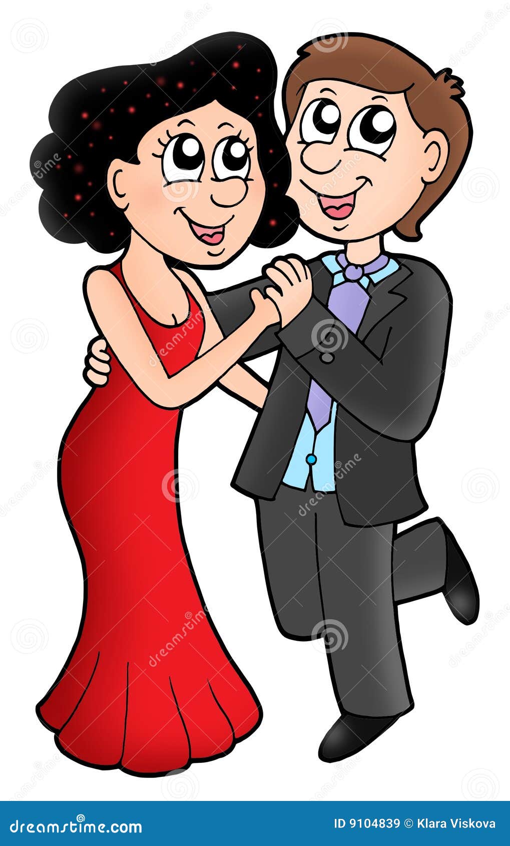 Cartoon Dancing Couple Stock Illustration Illustration Of Gray 9104839